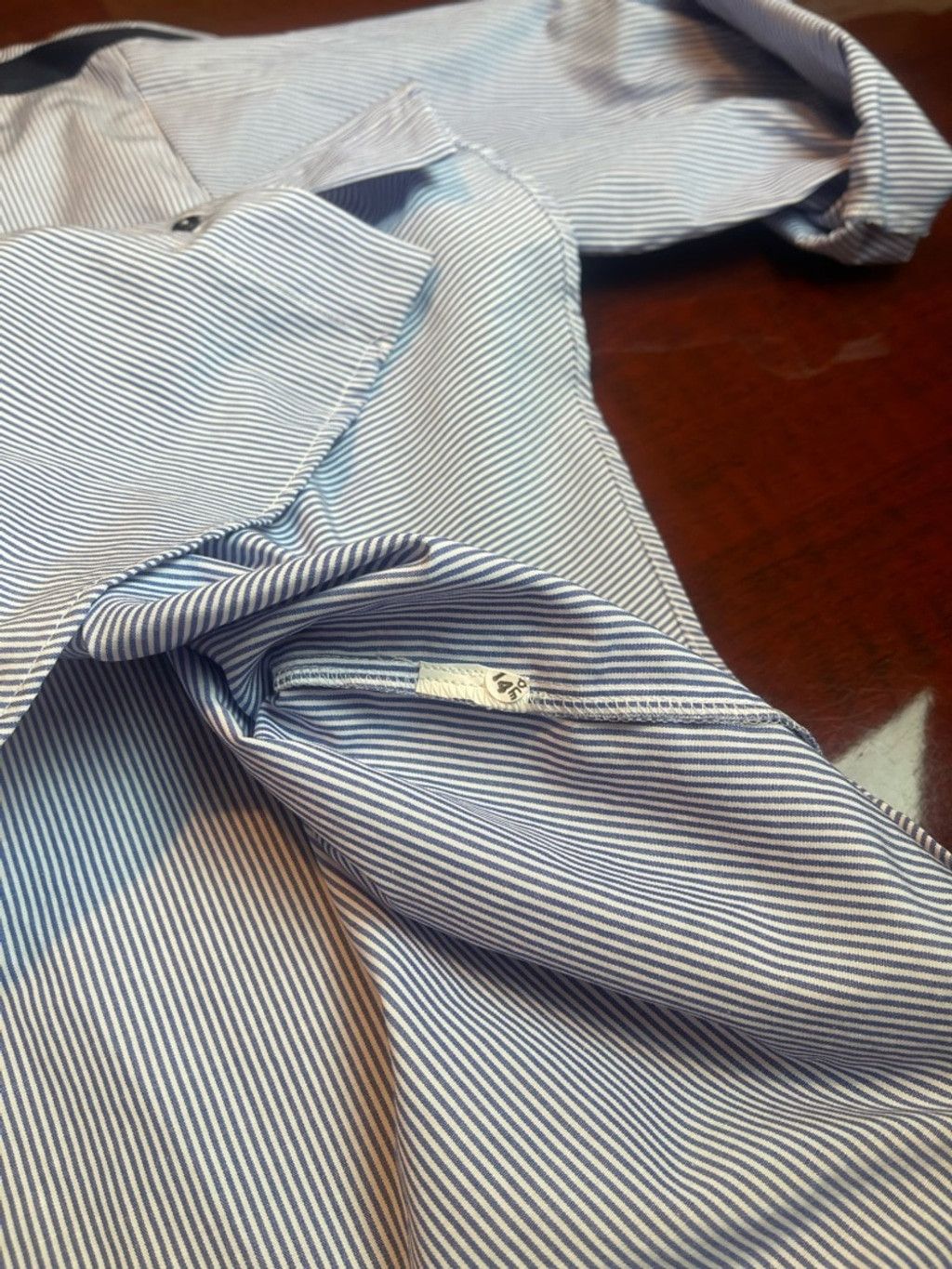 Zara ZARA Stripe Button Down Shirt L Blue White Nautical Blouse Size L / US 10 / IT 46 - 8 Thumbnail