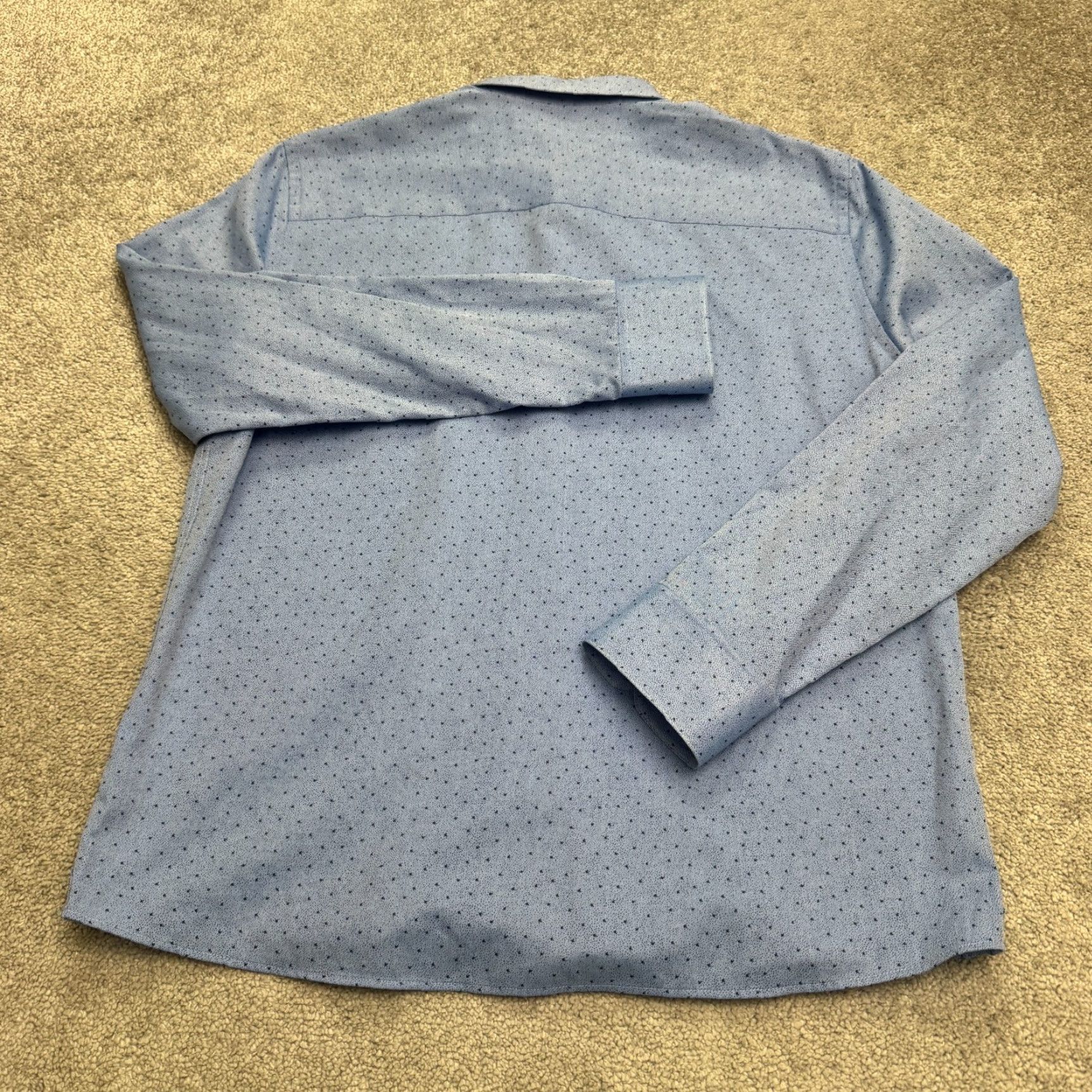 Vintage Robert Barakett Blue Polka Dot Button-Up Shirt Mens Large Casual Work Size US L / EU 52-54 / 3 - 2 Thumbnail