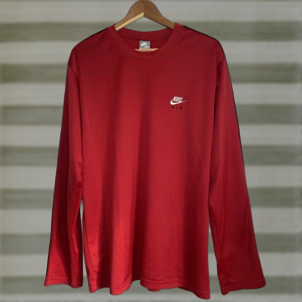 Nike VINTAGE Nike Air Long Sleeve Shirt Mens 2XL Red Solid Pullover Crew Neck Activewear 249270-648 Size US XXL / EU 58 / 5 - 1 Thumbnail