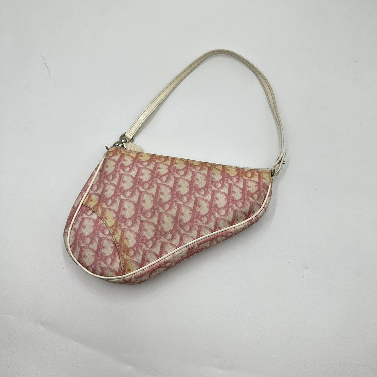image of Vintage Christian Dior Saddle Bag in Pink, Men's