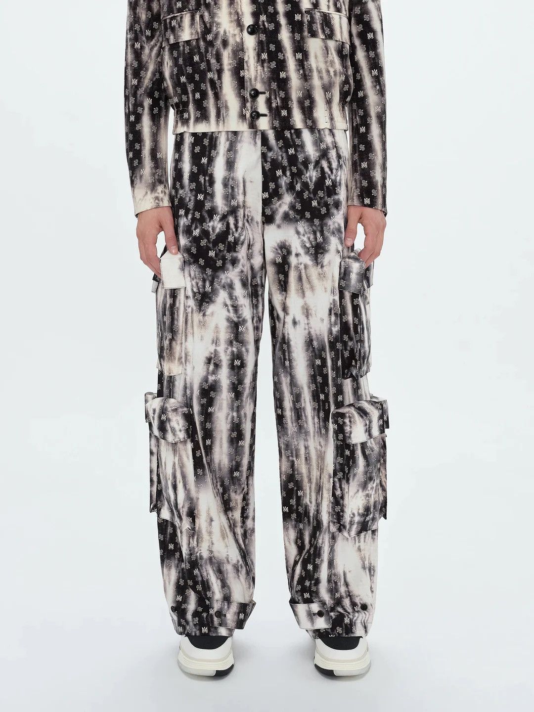 Image of Amiri Mens Bleached Ma Paisley Utility Pant in Beige (Size 30)