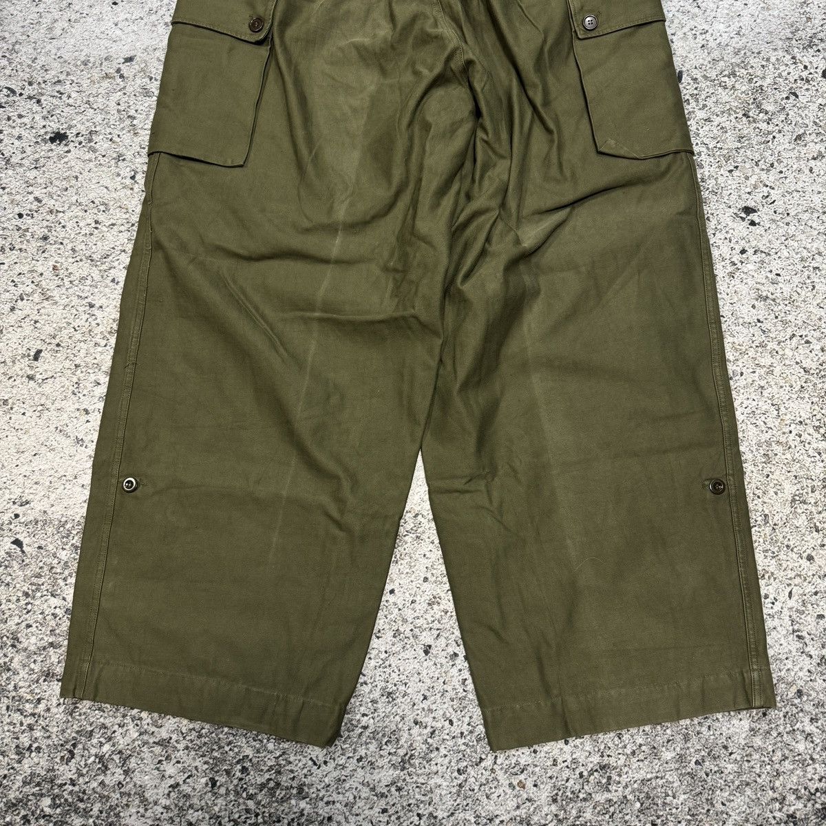 Vintage 60s Dutch Army Heavyweight Wide Leg Canvas Cargo Pants Size US 40 / EU 56 - 6 Thumbnail