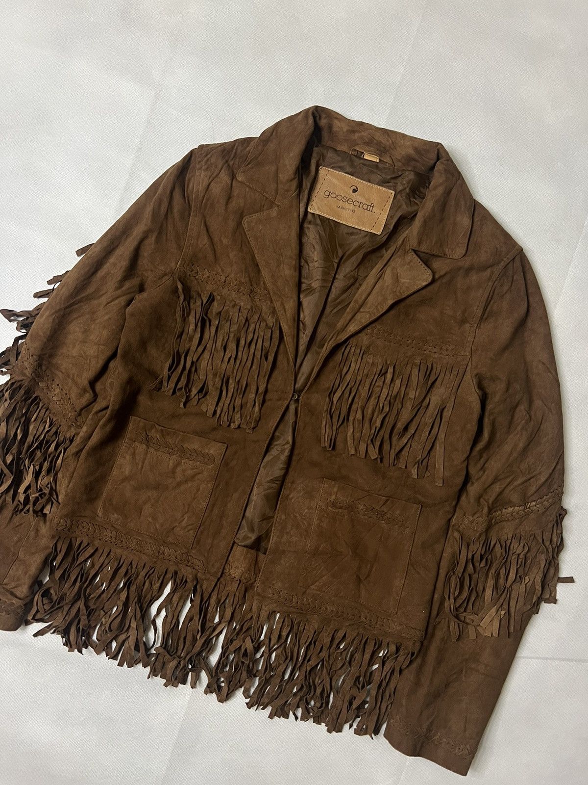 GOOSECRAFT Vtg Goosecraft Suede Leather Jacket Western Motorcycle Size S / US 4 / IT 40 - 3 Thumbnail