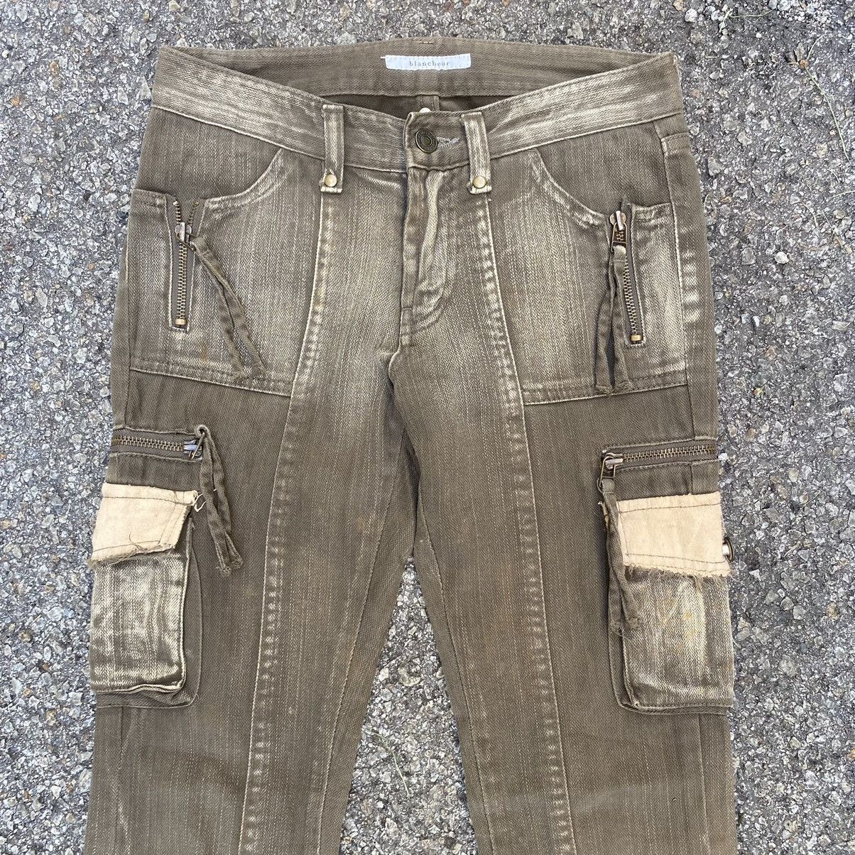Japanese Brand Flared Cargo Pants Japanese Blancheur Boot Cut Bell Bottom Size 25" / US 0 / IT 36 - 5 Thumbnail