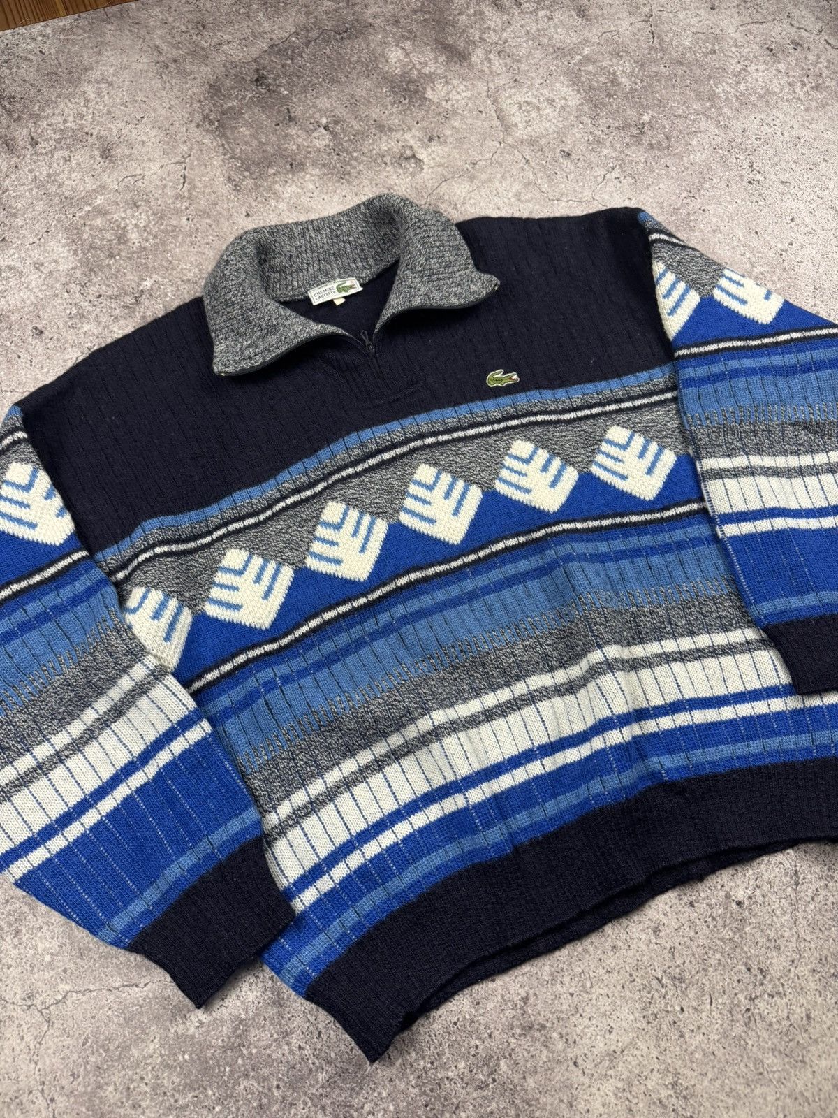 Lacoste ❄️Lacoste Chemise Vintage Made in France 1/4 Zip Knit Sweater Size US L / EU 52-54 / 3 - 3 Thumbnail