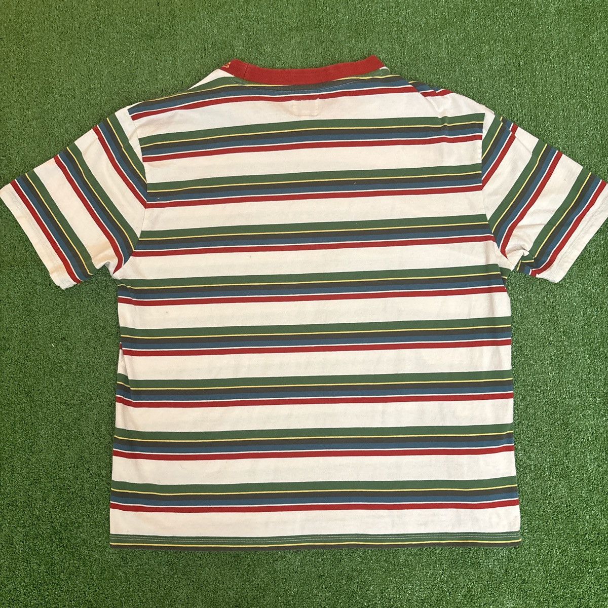 Guess White Embroidered Guess Los Angeles Striped Tee Size US L / EU 52-54 / 3 - 2 Thumbnail