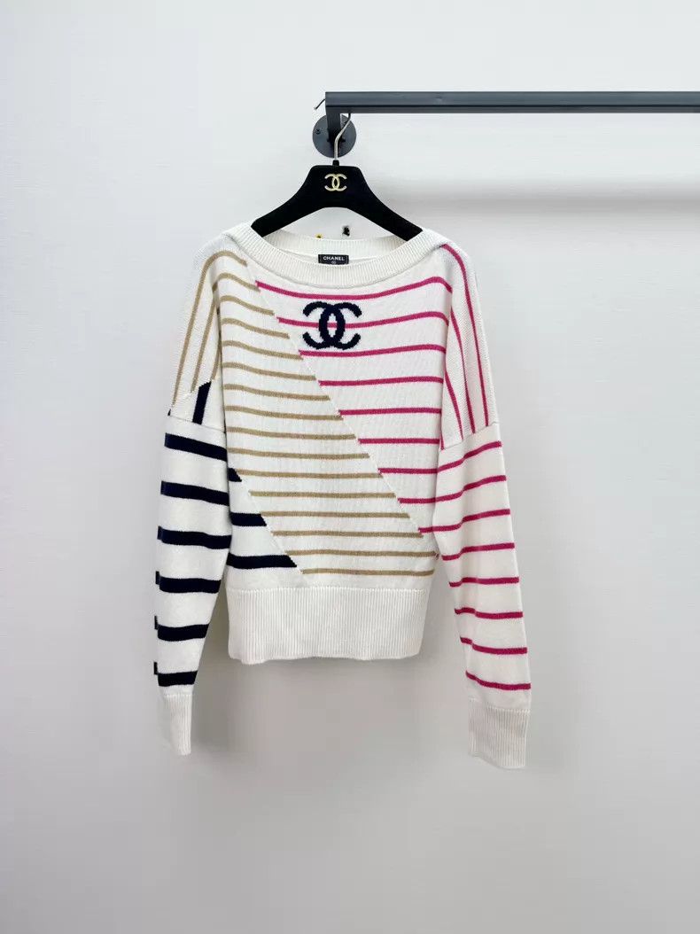Chanel Chanel Striped cashmere sweater Size XXS / US 00 / IT 34 - 1 Thumbnail