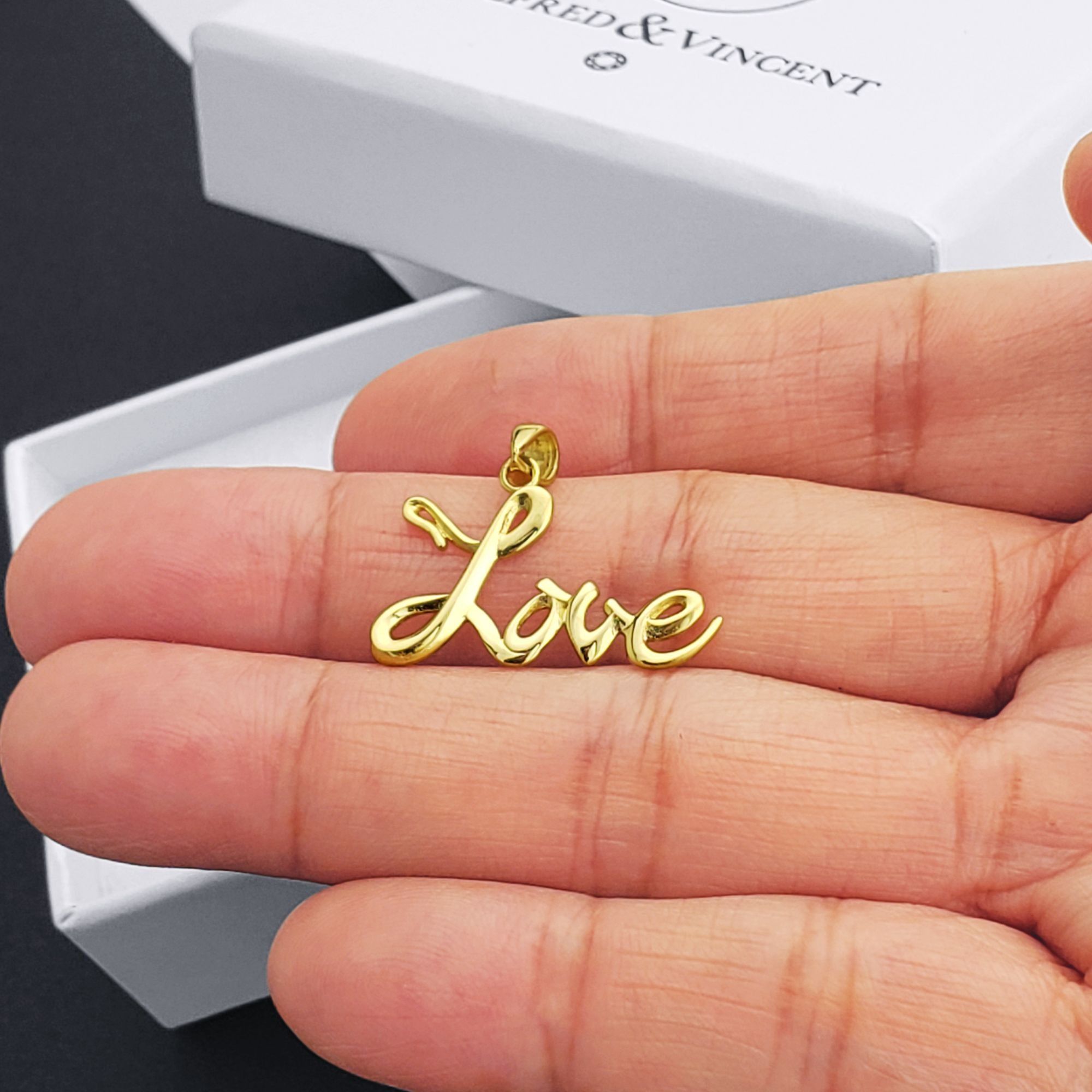 Other Cursive Love Script Polished Real 14k Yellow Gold Pendant Size ONE SIZE - 4 Thumbnail