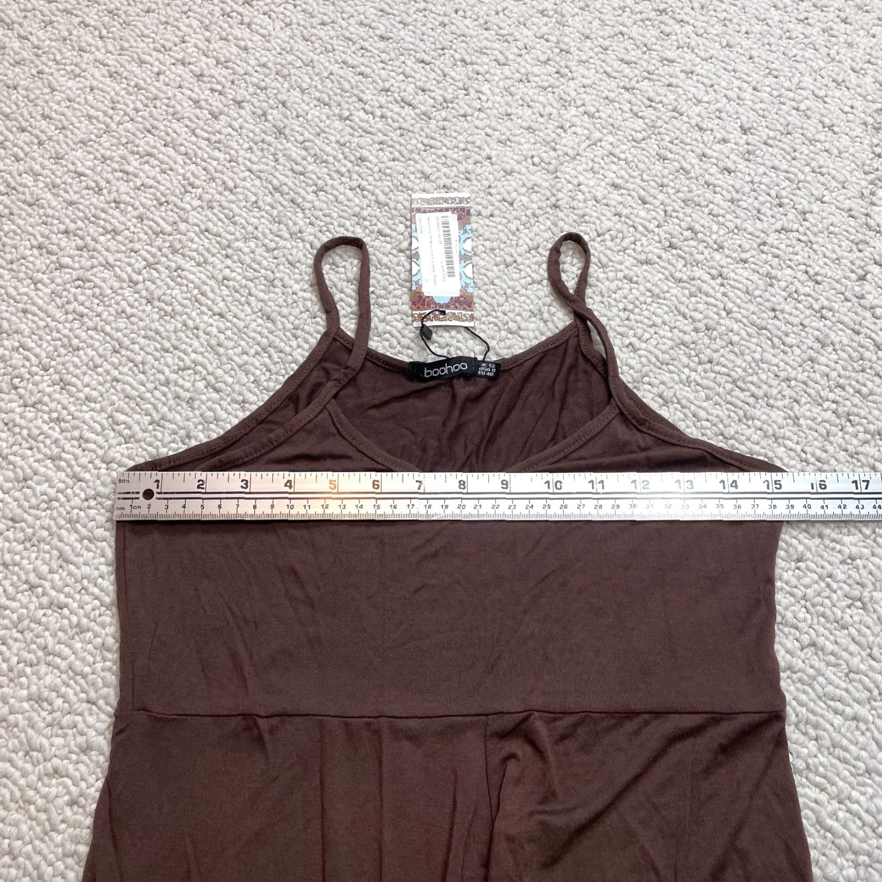 Boohoo Boohoo Romper Jumpsuit Brown Sleeveless Maternity One-Piece V-Neck Pullover 8 New NW Women’s Regular Size Type Size 30" / US 8 / IT 44 - 7 Thumbnail