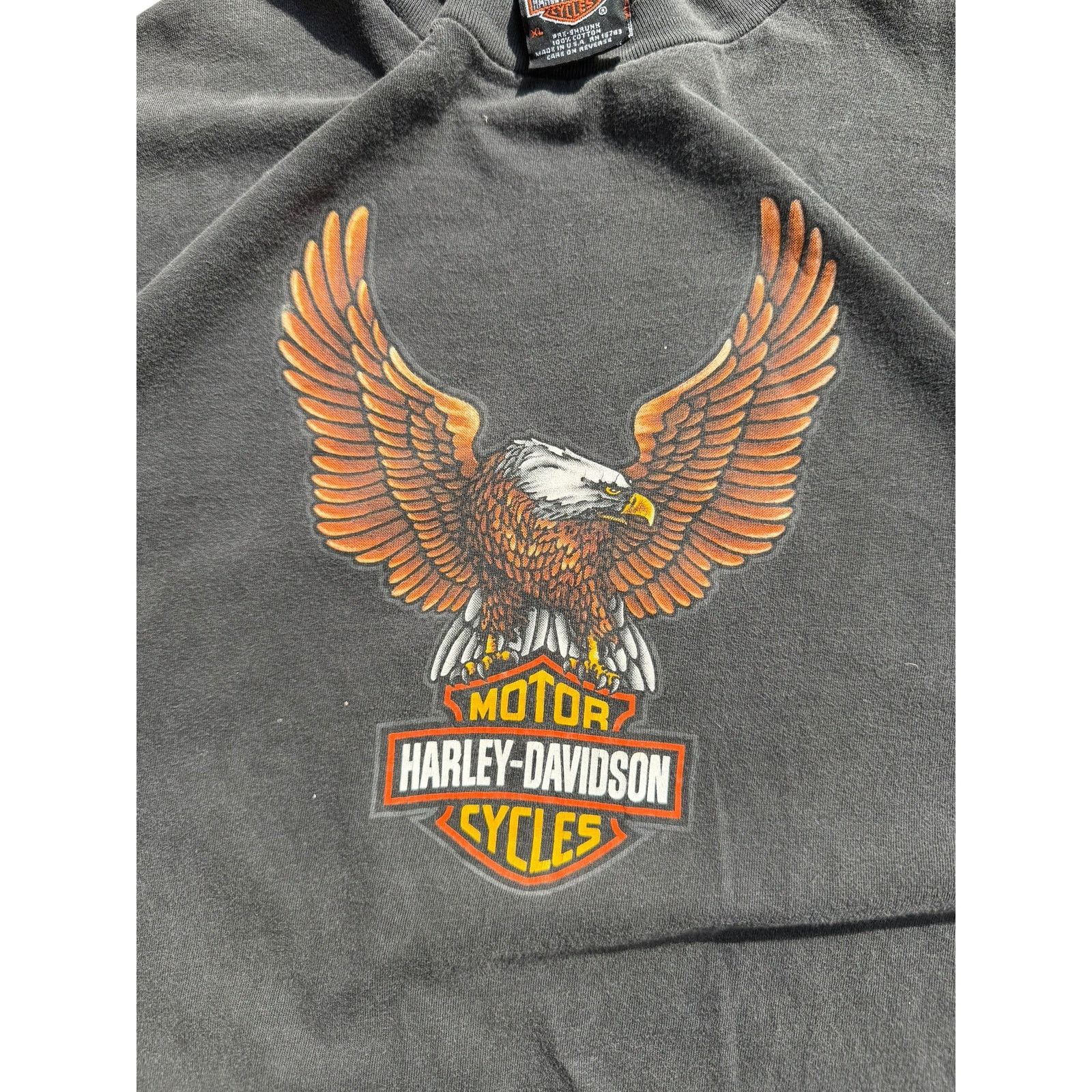 Harley Davidson Vintage Faded Harley Davidson Upraised Eagle Tee Size US XL / EU 56 / 4 - 2 Thumbnail