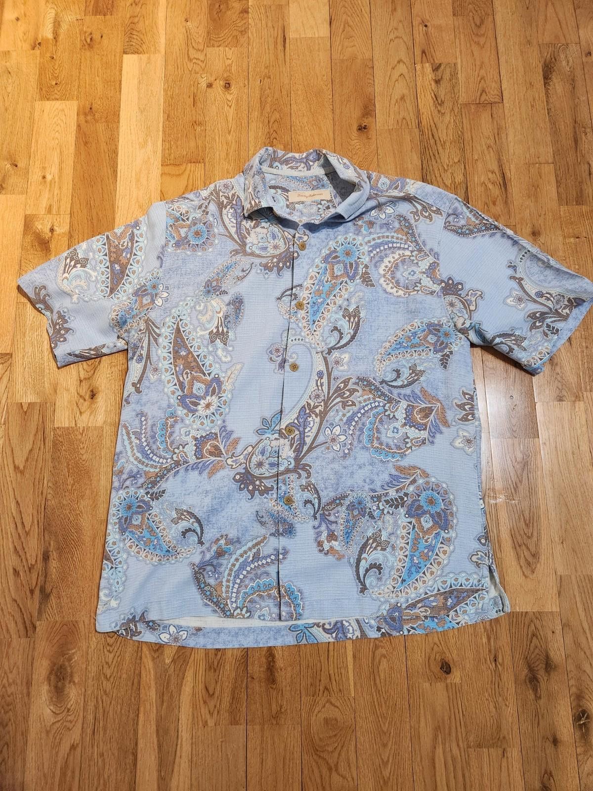 Tommy Bahama TOMMY BAHAMA Regular Fit Silk Shirt Blue Paisley Mens Medium Size US M / EU 48-50 / 2 - 1 Thumbnail