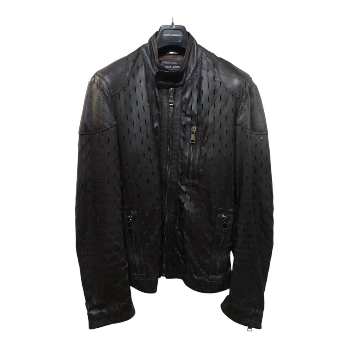 Dolce & Gabbana Dolce & Gabbana 2000s Laser Cut Biker Leather Jacket Size US M / EU 48-50 / 2 - 1 Thumbnail