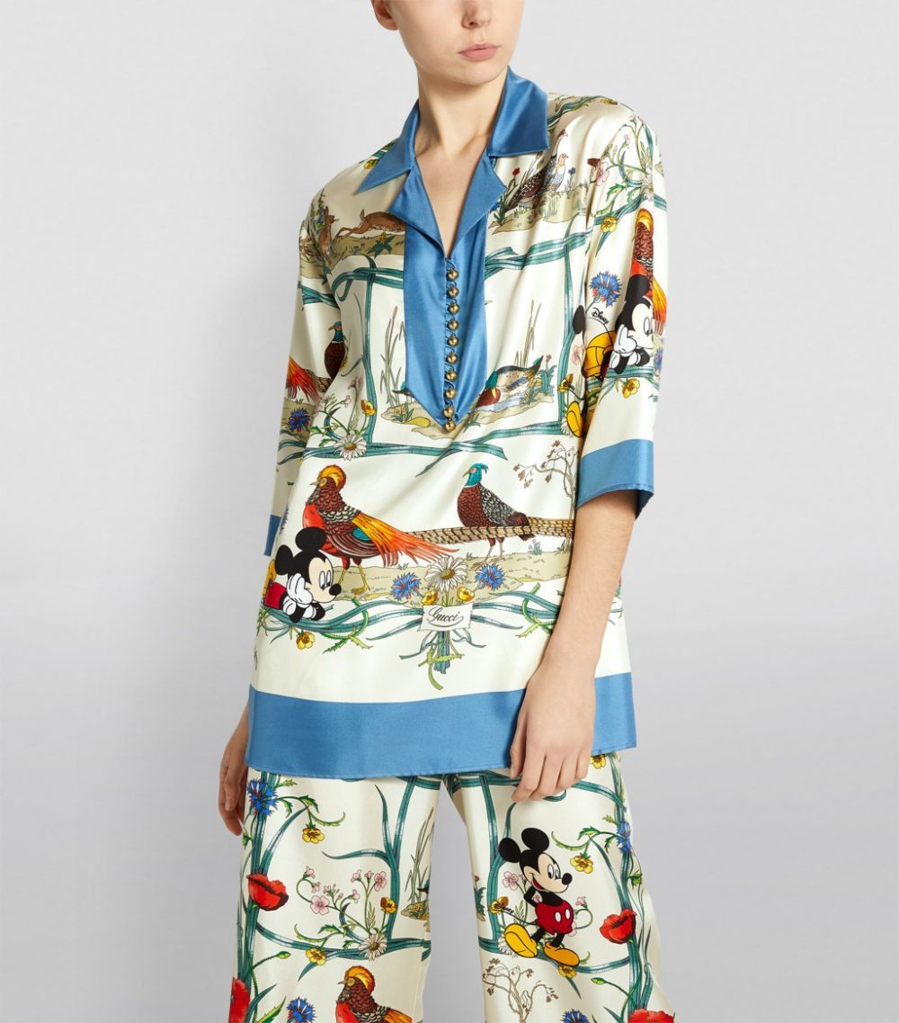 Disney × Gucci Gucci x Disney Silk Shirt Blouse Mickey Mouse Size M / US 6-8 / IT 42-44 - 4 Thumbnail