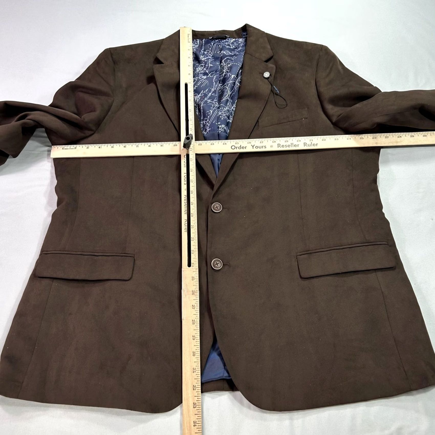 Nautica Nautica Blazer Mens 50 Large Brown Classic Sport Coat Jacket Polyester Lined Size 50R - 7 Thumbnail