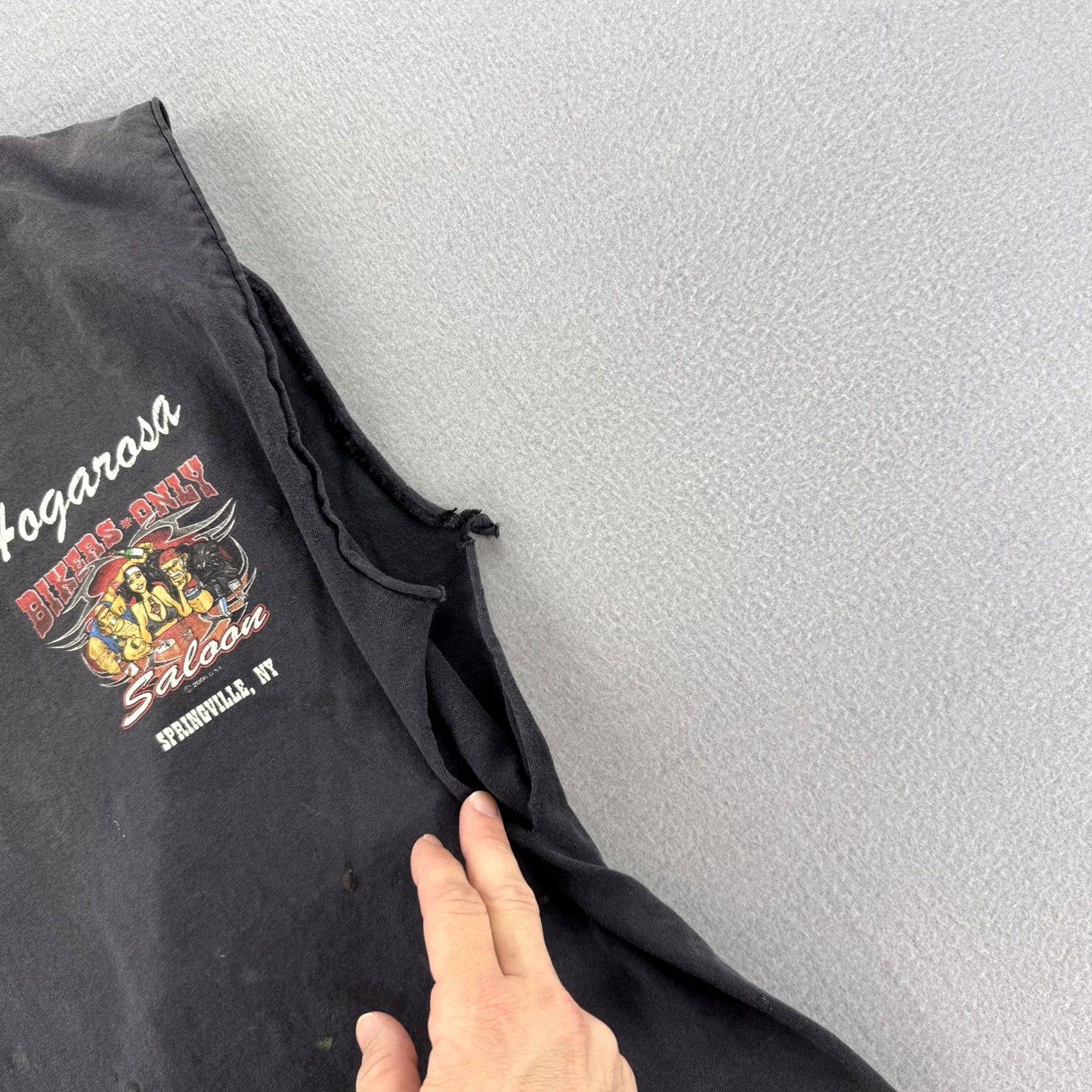 Vintage Hogarosa Bikers Only Saloon Shirt Mens Medium Sleeveless Muscle Tee Distressed Alstyle Cotton Black Crew Neck Graphic Print Vintage Biker Size US M / EU 48-50 / 2 - 5 Thumbnail