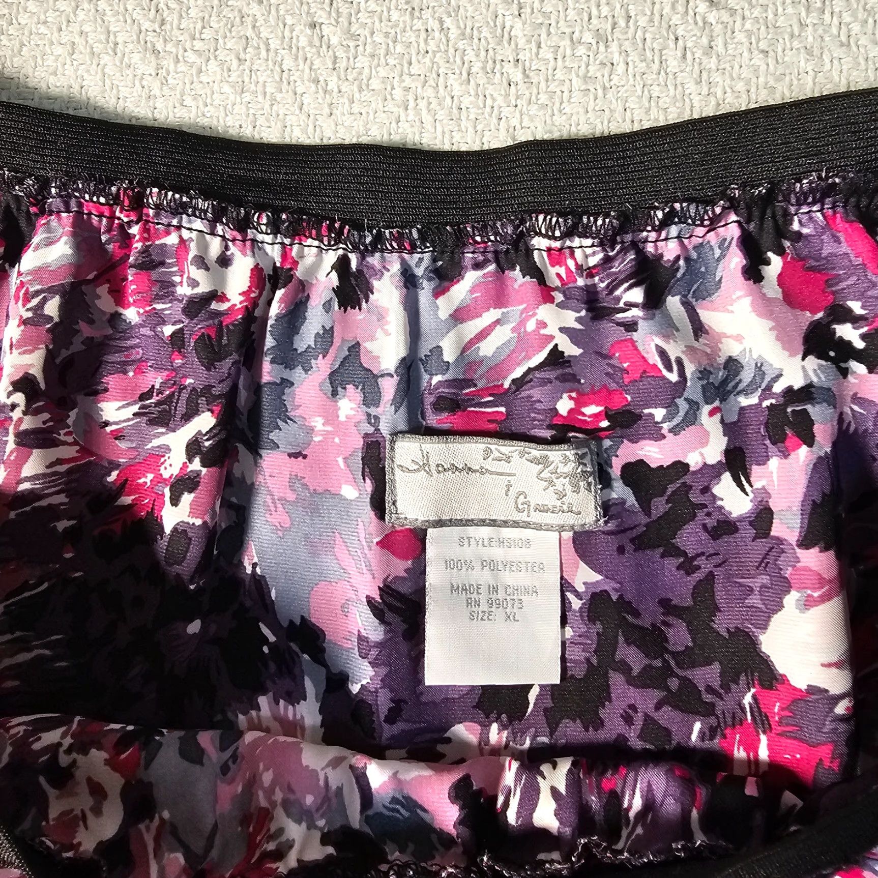 Vintage Hanna & Gracie Women Purple Geometric Skirt XL Elastic Waistband Size 40" / US 18 - 2 Thumbnail