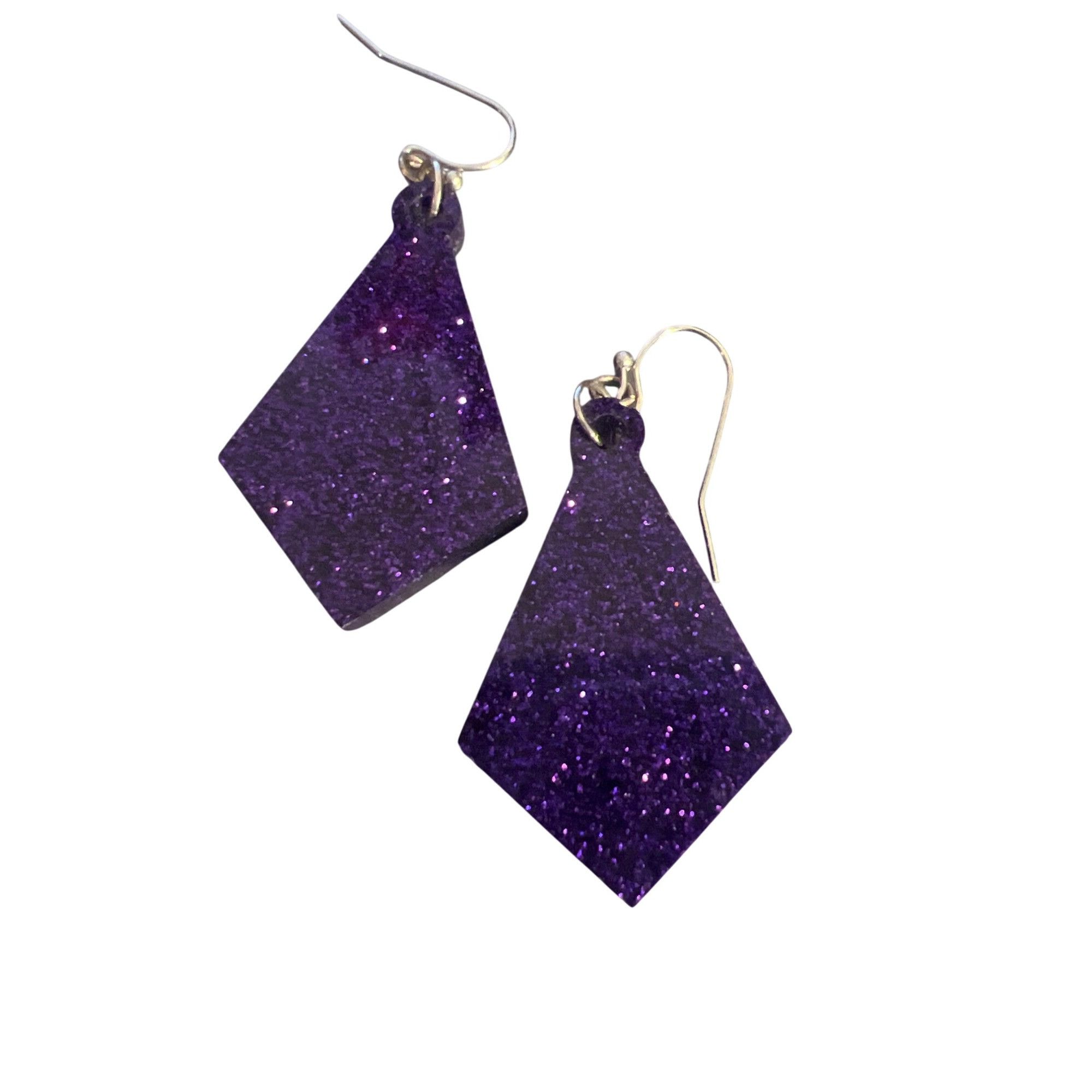 Other 3 Pair of Earrings Silver Tone Resin Glitter Silver Black Pu Size ONE SIZE - 2 Thumbnail
