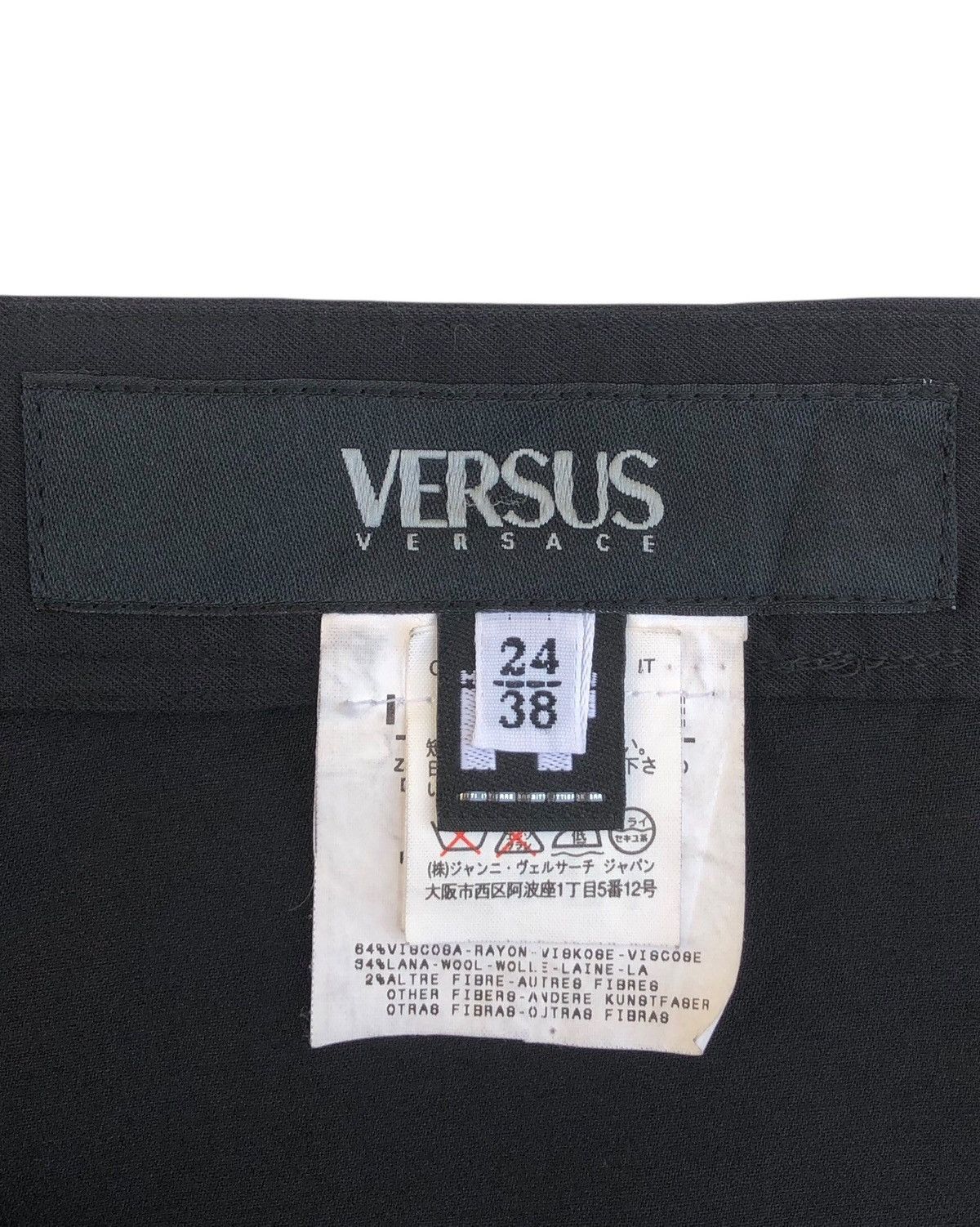 Versus Versace Y2K Versus by Versace Black Back Knee Rope Pants Size 24" / US 00 / IT 34 - 6 Thumbnail