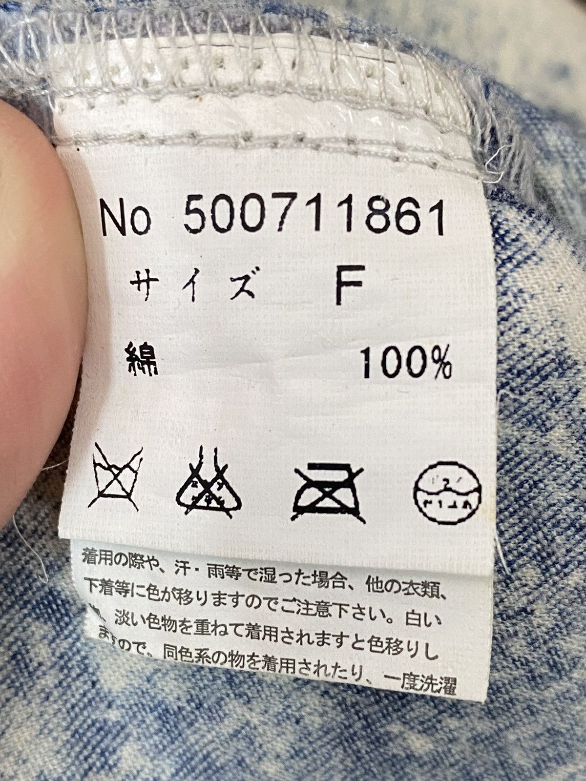 Japanese Brand × Vintage One Way Distress Denim Shirt Size US S / EU 44-46 / 1 - 12 Thumbnail
