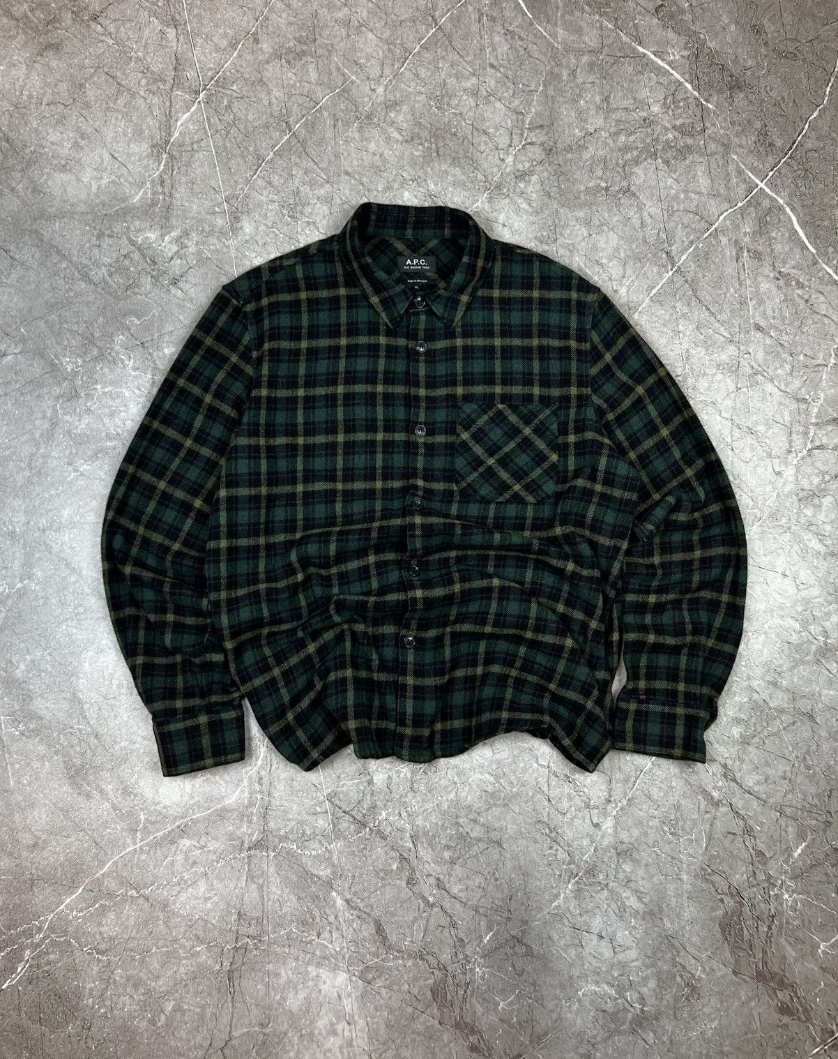 A.P.C. A.P.C Wool Flannel Button Up Size US XL / EU 56 / 4 - 2 Thumbnail