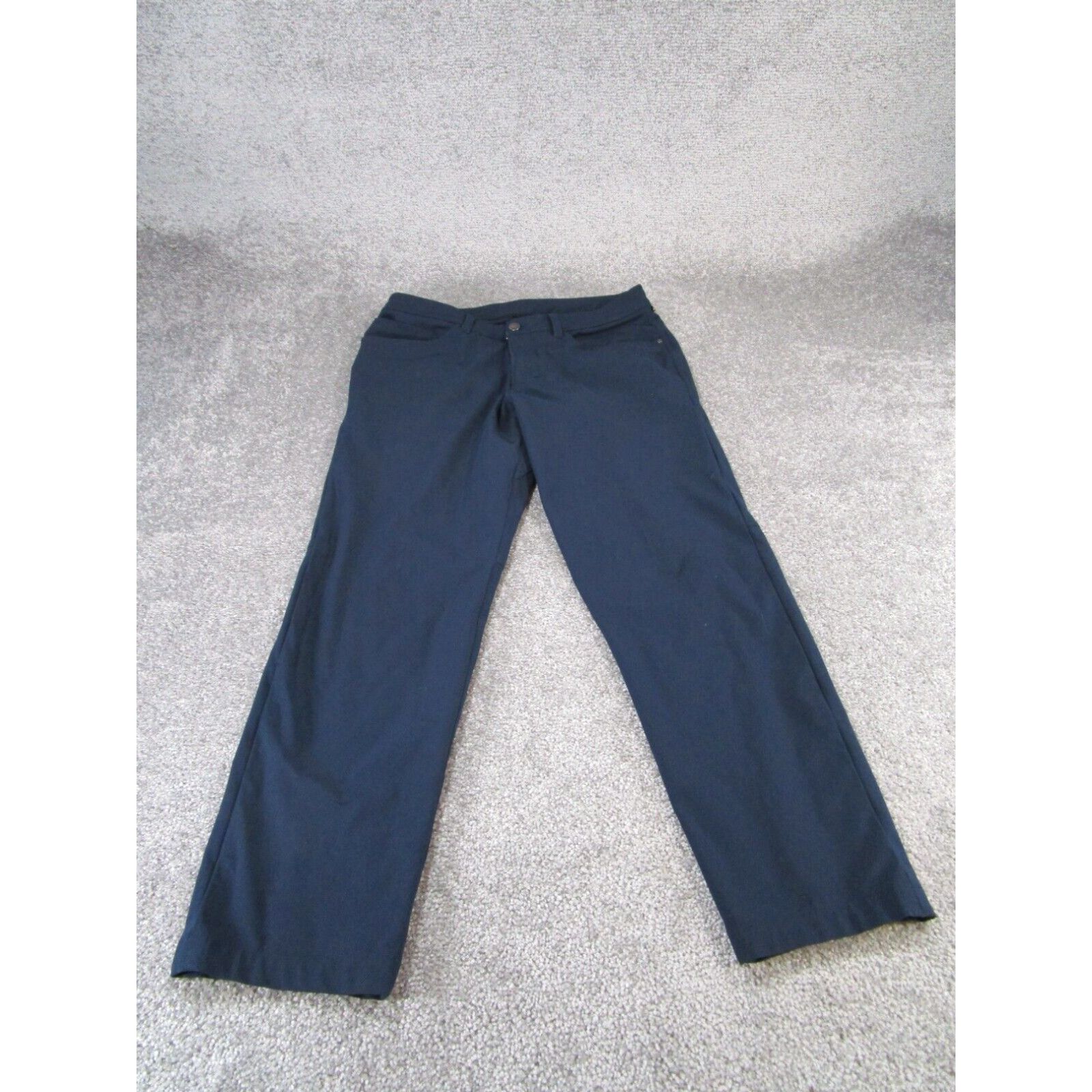 image of Lululemon Pants Mens 31 Abc Classic Fit 5 Pocket Navy Blue Stretch Chinos Casual in White