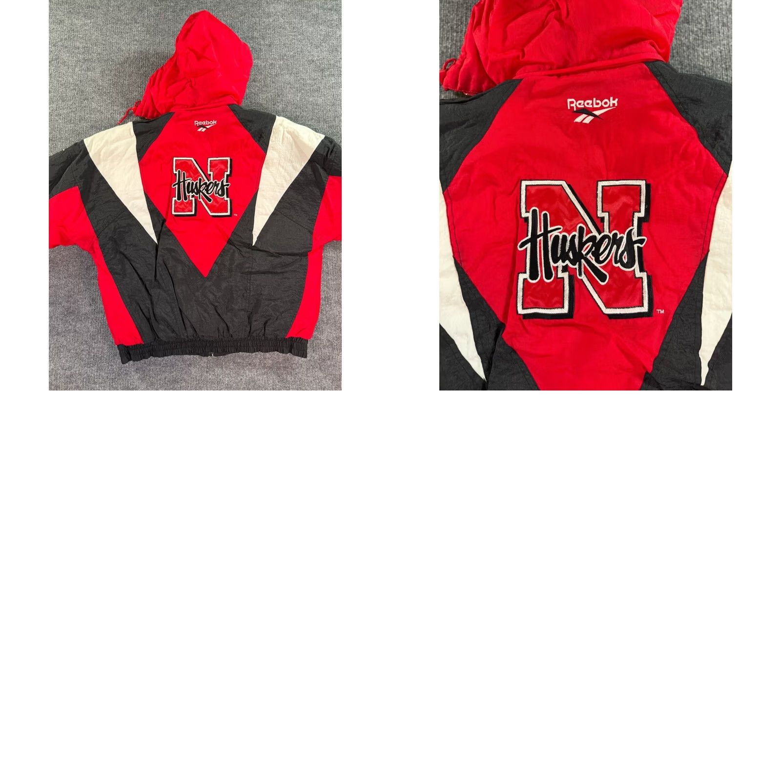 Reebok VINTAGE Reebok Nebraska Huskers Jacket Mens M Red Black Puffer Hooded NCAA Size US M / EU 48-50 / 2 - 9 Thumbnail