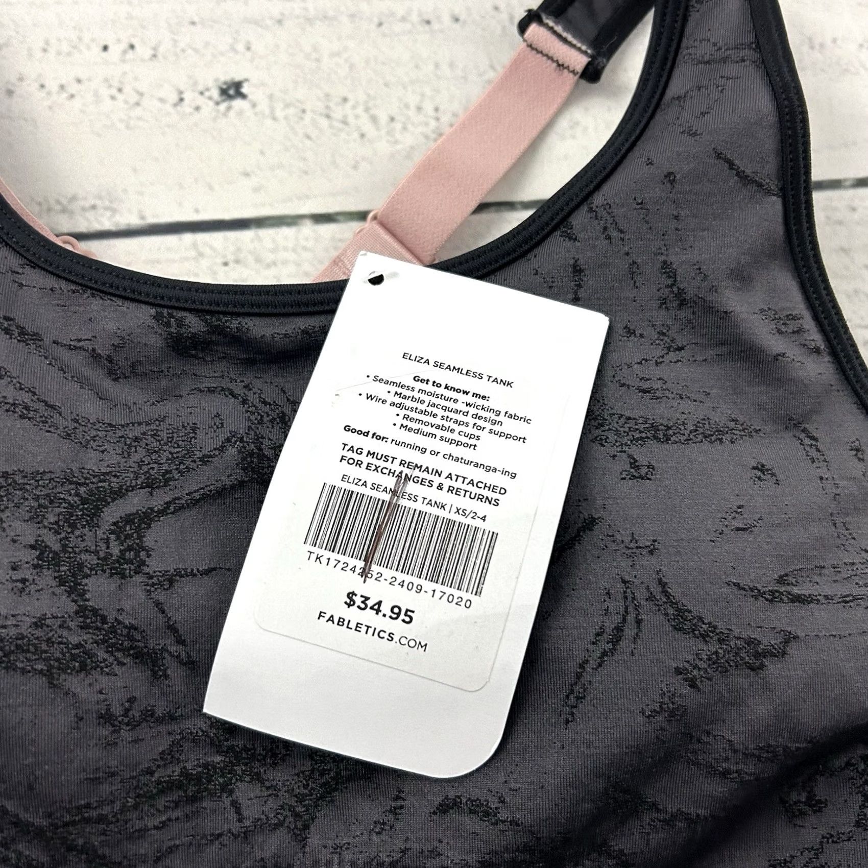 Fabletics Fabletics Eliza Seamless Floral Athletic Tank Top Women's XS Gray Tank Womens XS Gray Floral Athletic Tank Top Size XS / US 0-2 / IT 36-38 - 2 Thumbnail
