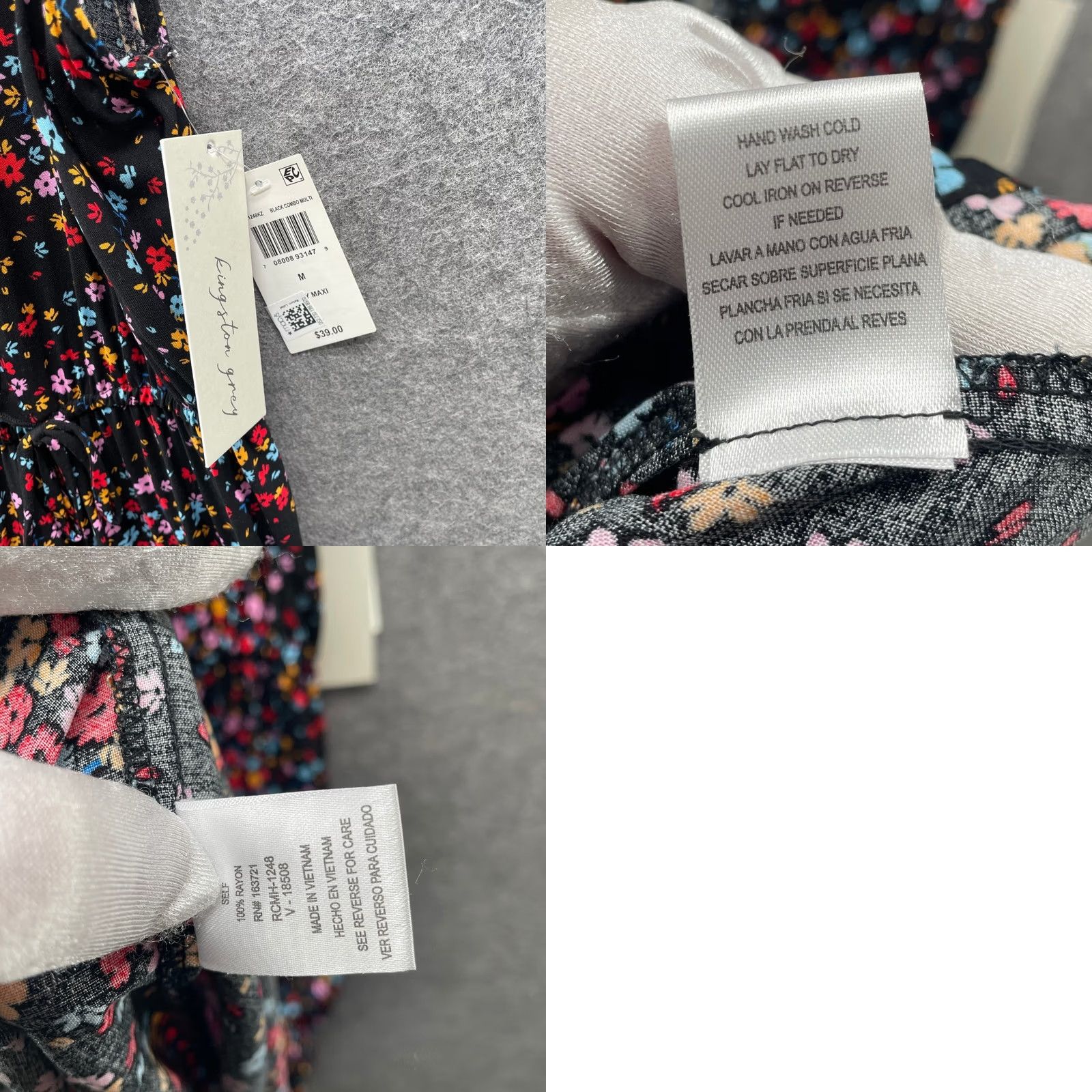 Vintage Kingston Grey Dress Womens M Black NWT Maxi Floral Sleeveless Ruffle Neck Size M / US 6-8 / IT 42-44 - 8 Thumbnail