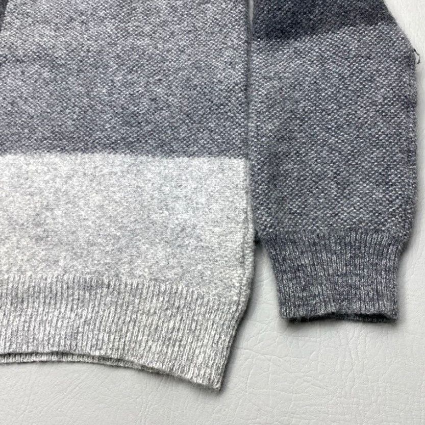 French Connection French Connection Wool Sweater Womens Large Crew Neck Gray Colorblock 8059 Size L / US 10 / IT 46 - 4 Thumbnail