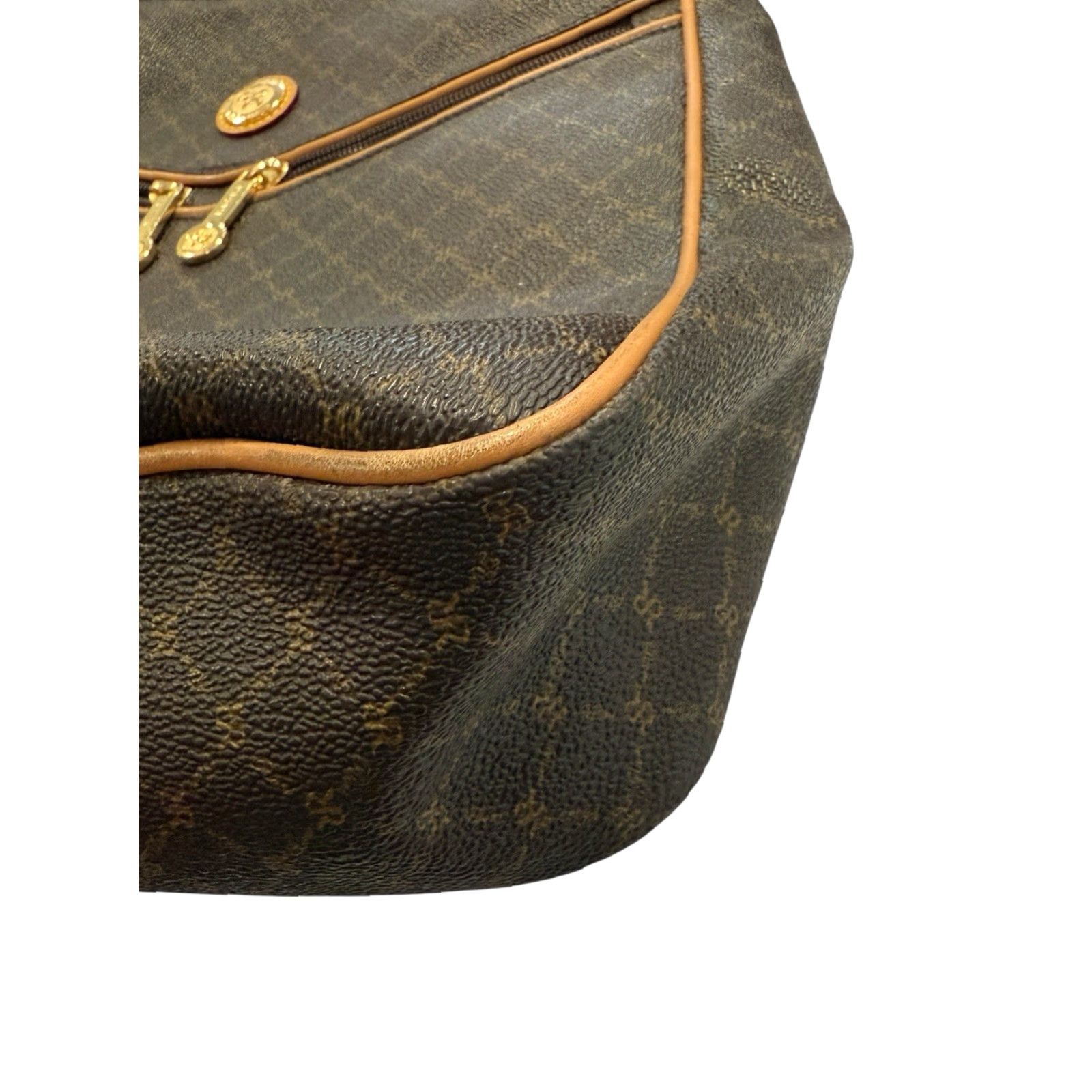 Brioni RIONI Aletta Daily Messenger Crossbody Bag Brown Signature Monogram EUC Purse Handbag Size ONE SIZE - 5 Thumbnail
