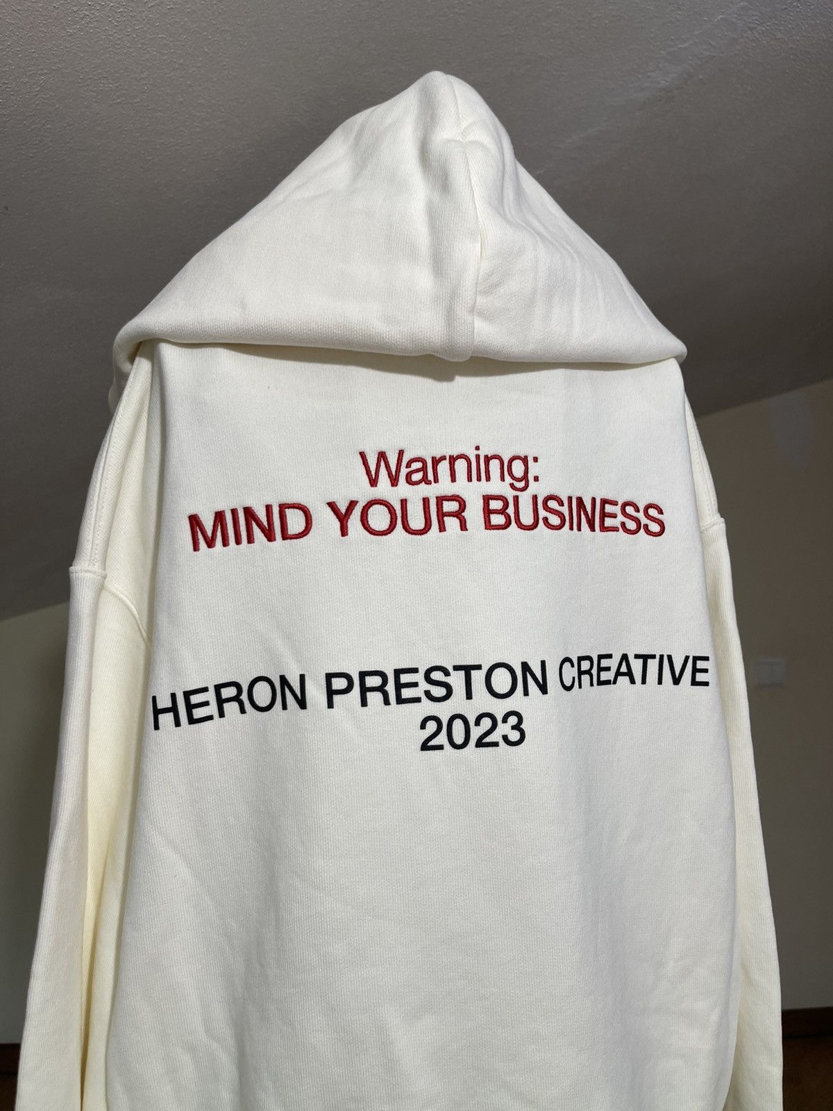 Heron Preston Heron Preston Security Logo Hoodie –White –FW23 - New-Size L Size US L / EU 52-54 / 3 - 4 Thumbnail