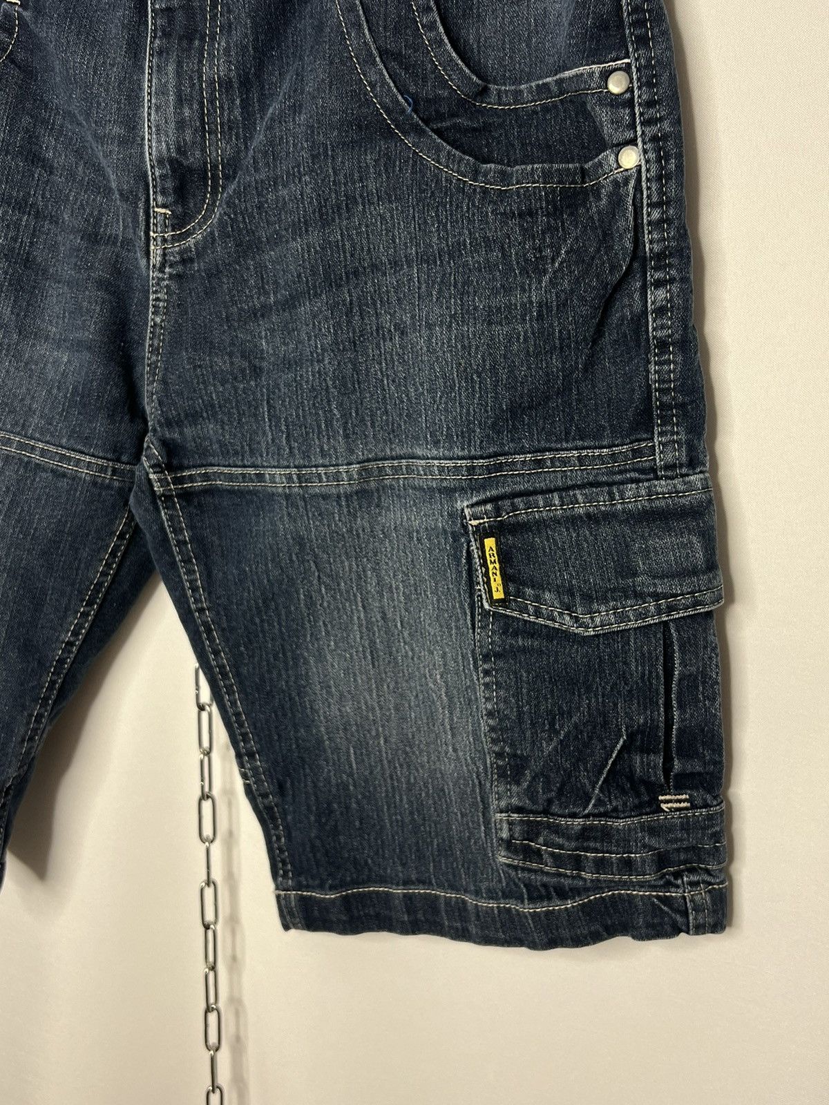Vintage Armani Jeans Metal Logo Denim Shorts Multipocket