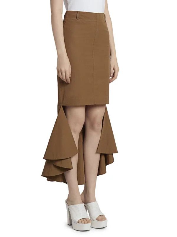 Givenchy o1y0925 Mini Skirt in Brown Size 27" / US 4 / IT 40 - 4 Thumbnail