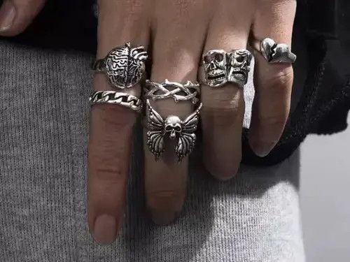 Homemade × Jewelry × Ring Of Fire Brain Theme Set Ring -6 pieces/ Lot Size ONE SIZE - 2 Thumbnail