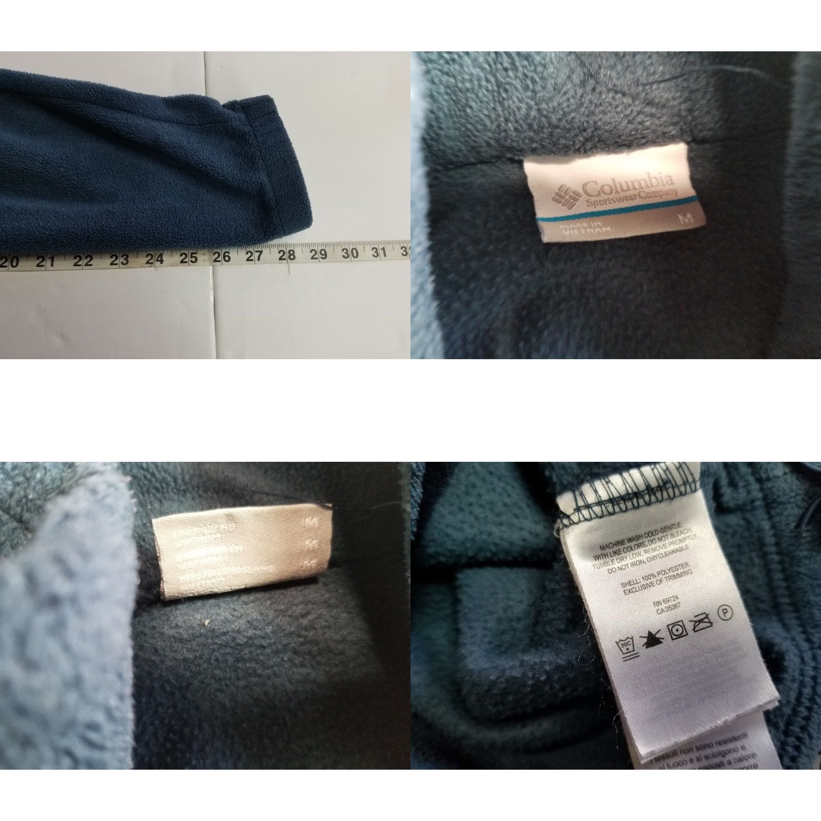 Vintage Columbia Womens M Blue Fleece Long Sleeve Mock Neck Zip Jacket - Regular Fit, Embroidered Logo, Full Zip, Casual Outerwear, - Womens Size M / US 6-8 / IT 42-44 - 8 Thumbnail