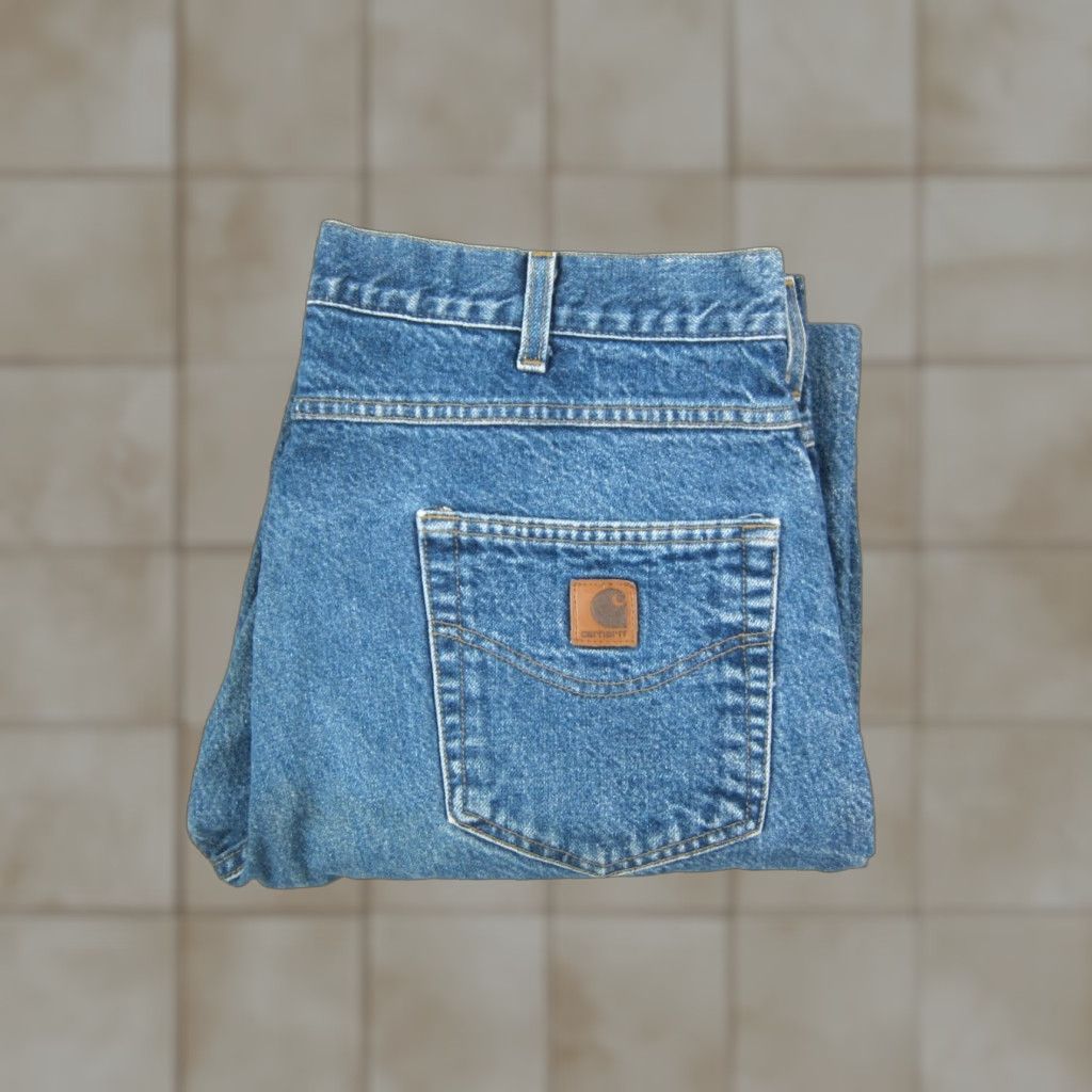 Carhartt Carhartt Jeans Mens Regular Straight Blue Denim Relaxed Fit 38x34 5-Pocket Workwear B17DST Size US 38 / EU 54 - 1 Thumbnail