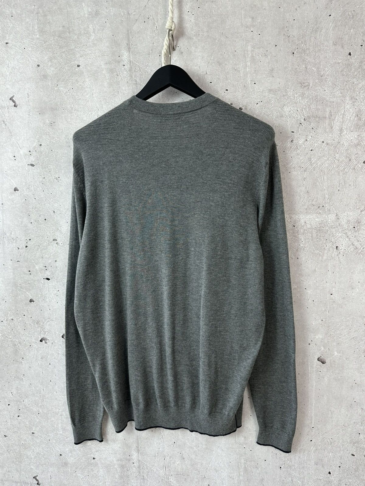 Hugo Boss Hugo Boss Slim Fit Cotton Wool Grey V-neck Sweater Size US XL / EU 56 / 4 - 7 Thumbnail