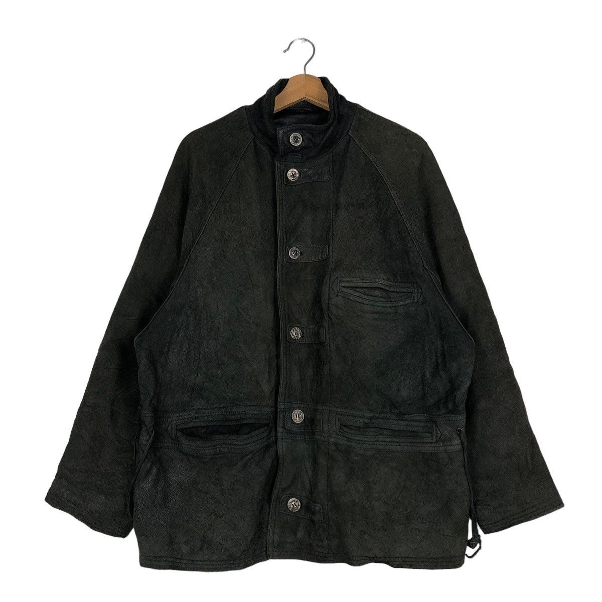 Issey Miyake 🔥Vintage Genuine Biker Leather Jacket Ball Basic Japan Size US M / EU 48-50 / 2 - 1 Thumbnail