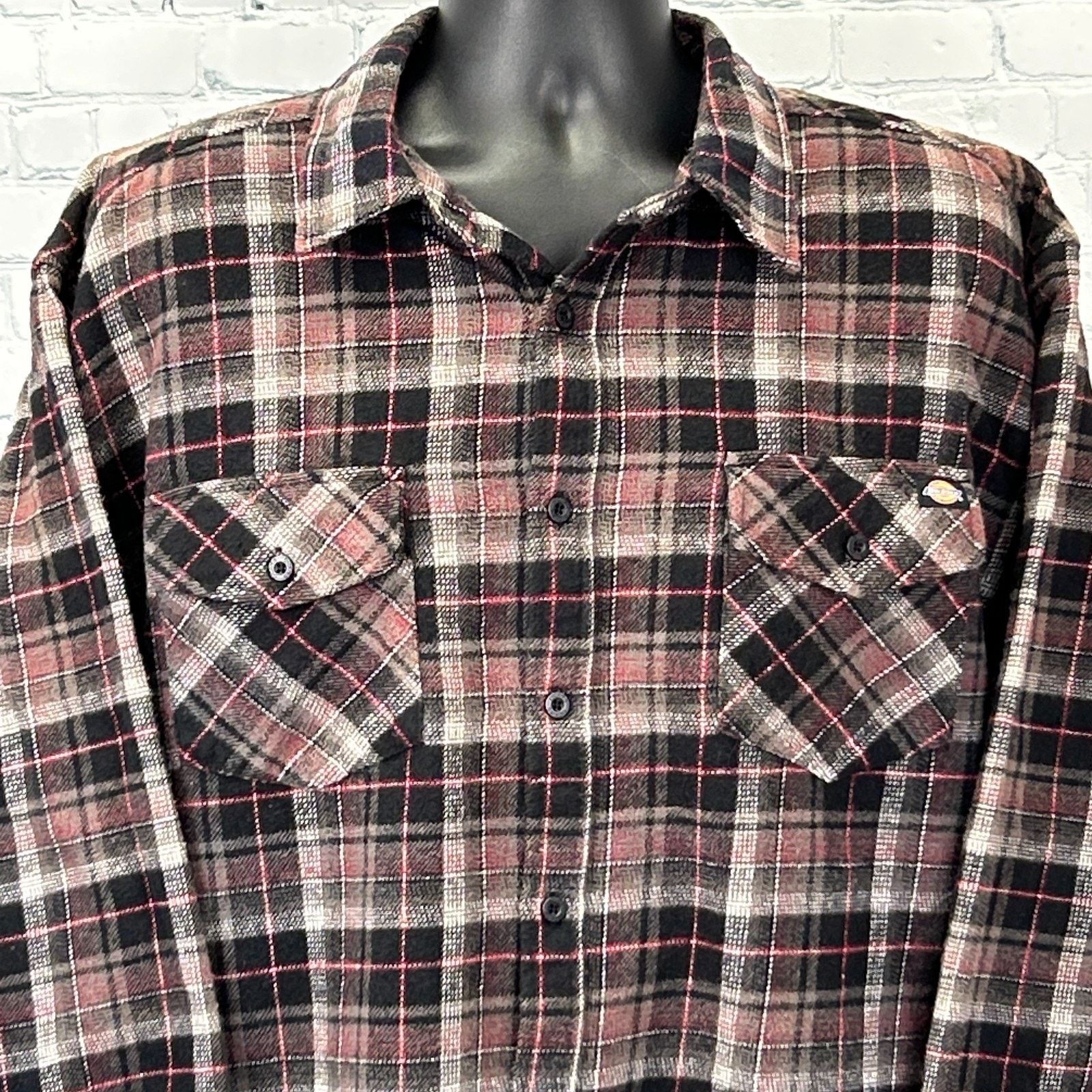 Dickies Dickies Heavyweight Flannel Button Front Shirt Red 2XL XXL Size US XXL / EU 58 / 5 - 1 Thumbnail