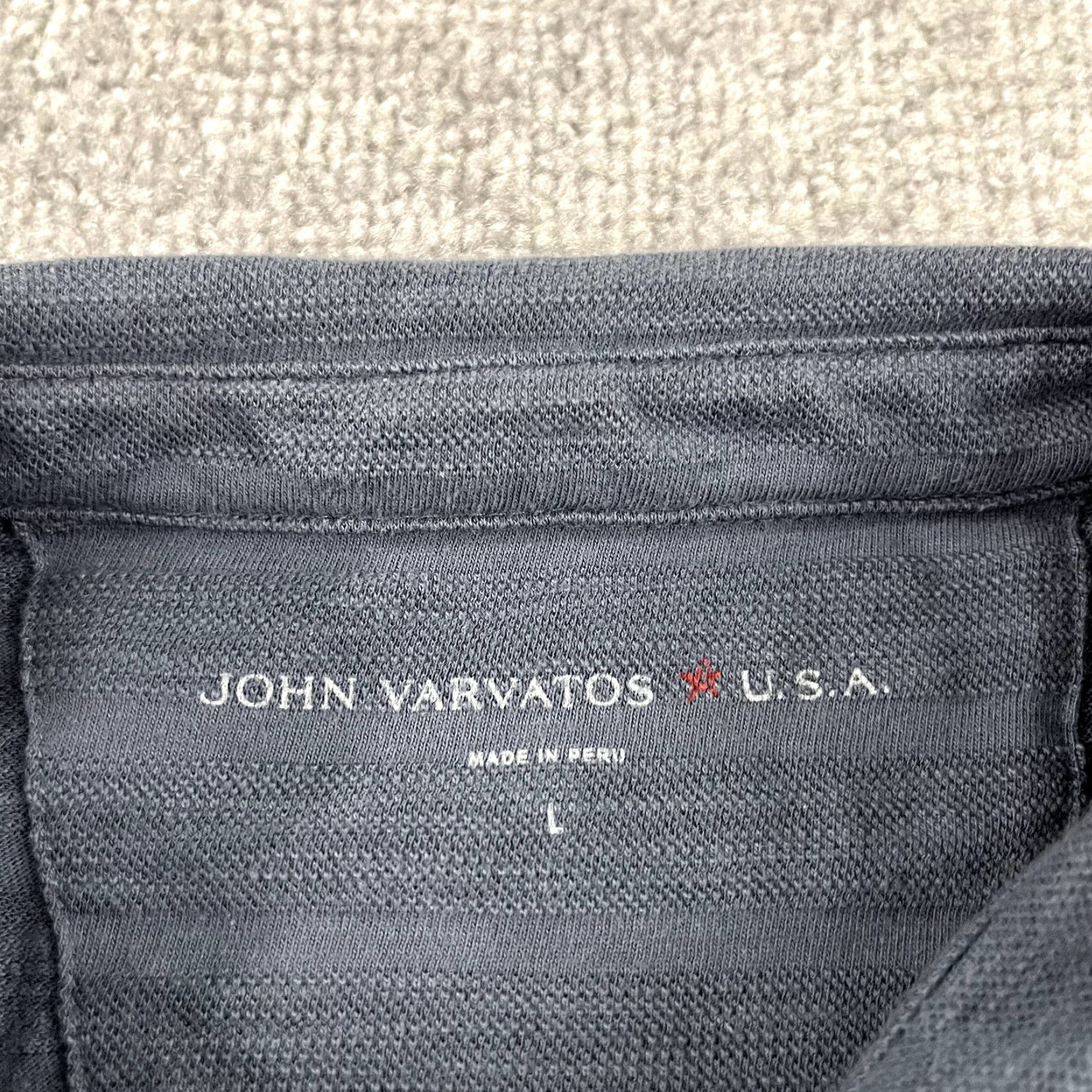 John Varvatos JOHN VARVATOS Polo Shirt Mens Large Gray Blue Striped Short Sleeve Preppy USA Size US L / EU 52-54 / 3 - 2 Thumbnail