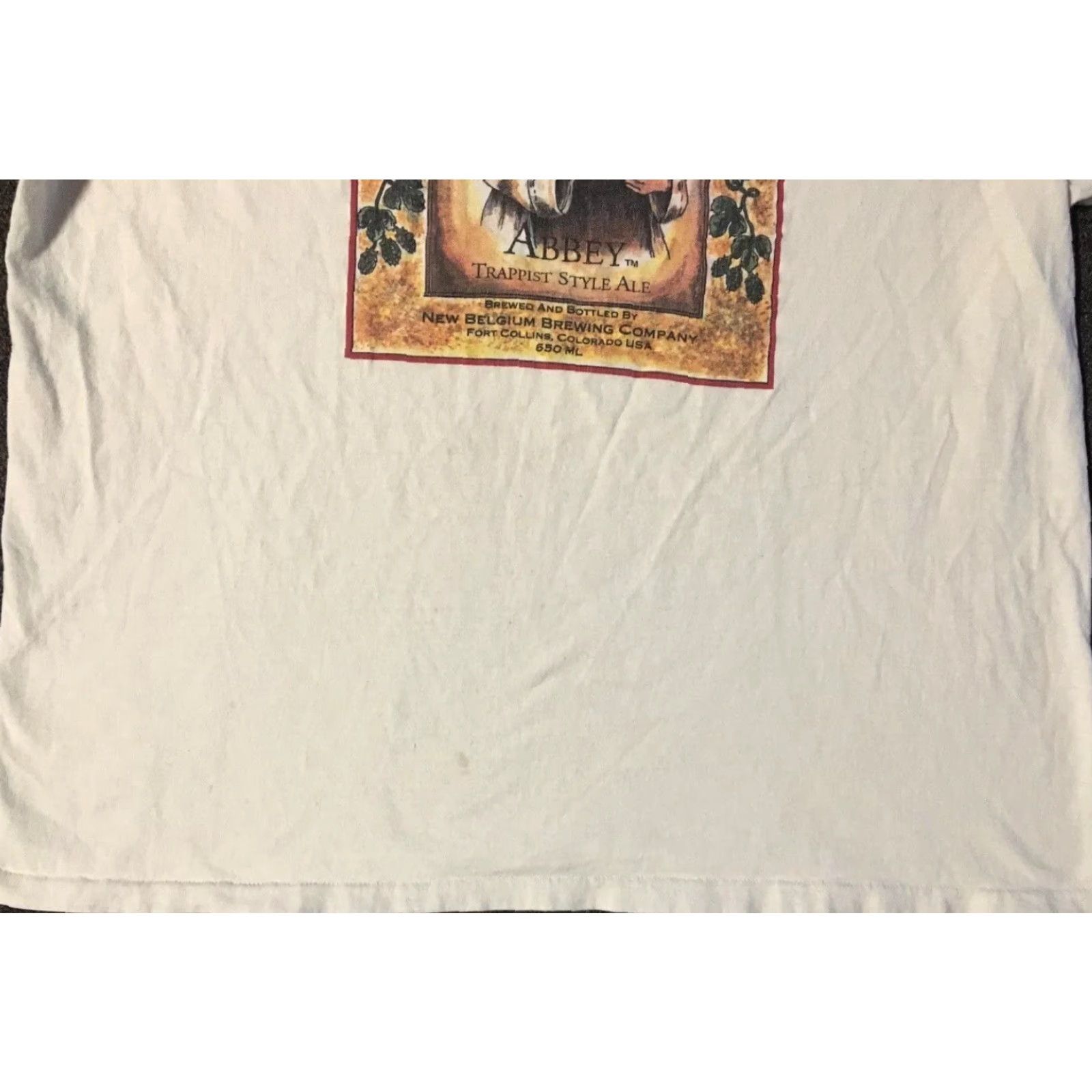 Vintage VINTAGE Abbey Ale Faded Promo Shirt XL Beige 90s 80s Bar Biker Punk Grunge USA USA Beer Drinking Cartoon Retro Graphic Tee Men Shirt Size US XL / EU 56 / 4 - 4 Thumbnail
