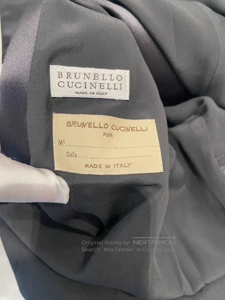 Brunello Cucinelli Brunello Cucinelli Black Gray New Wool Suit Jacket Size XS / US 0-2 / IT 36-38 - 5 Thumbnail