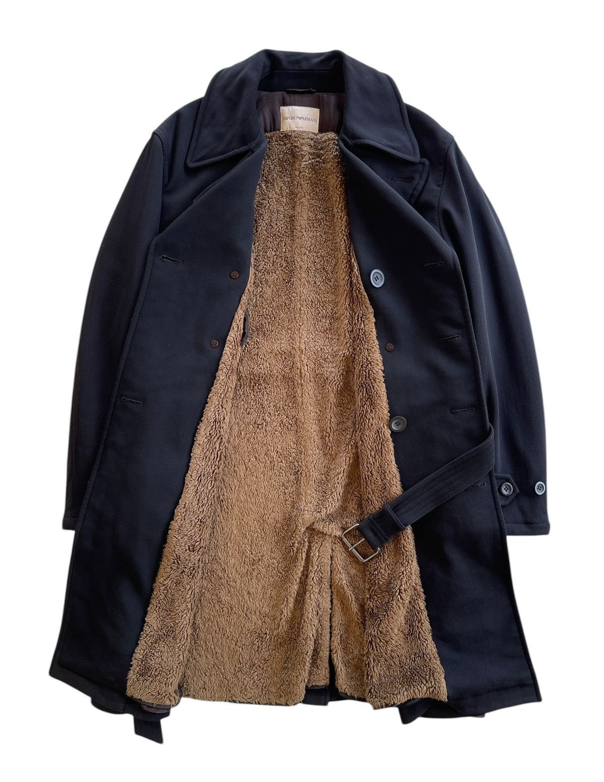 Emporio Armani Double Breasted Belted Fur Lined Trench Coat Size US L / EU 52-54 / 3 - 4 Thumbnail
