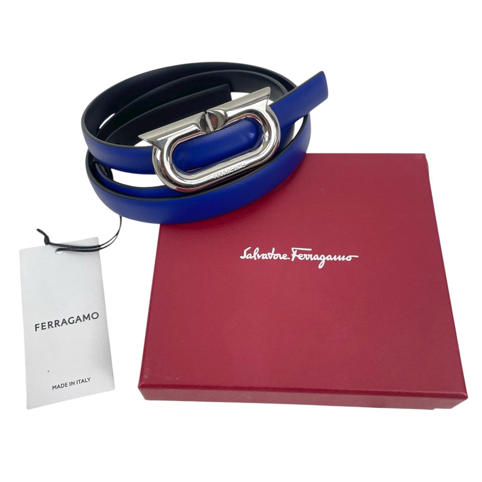 Salvatore Ferragamo Gancio Ellipse Skinny Belt Size 80/32\ display picture 2