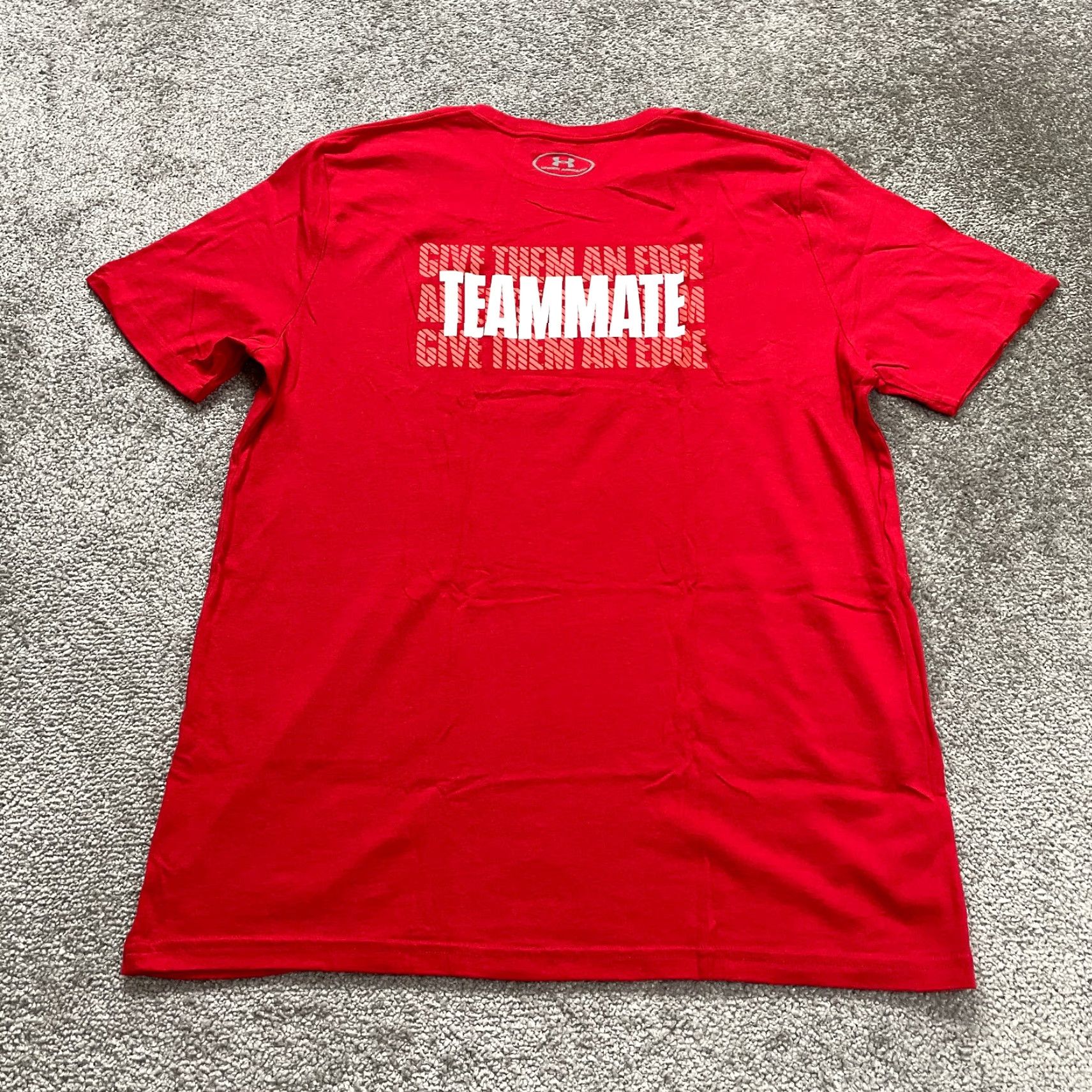 Under Armour Under Armour Shirt Mens Large Red Short Sleeve Teamate Logo Active Tee Size US L / EU 52-54 / 3 - 7 Thumbnail