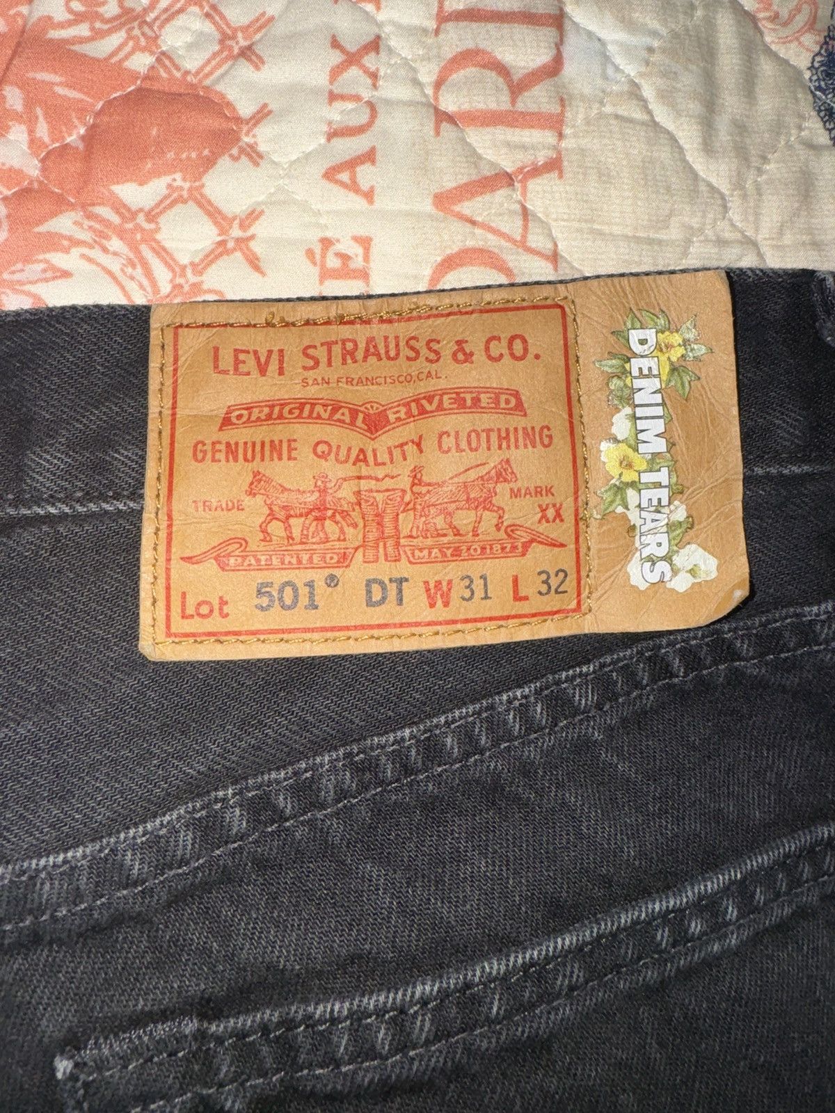 DENIM TEARS Denim Tears Black Denim Size 31 Size US 31 - 3 Thumbnail
