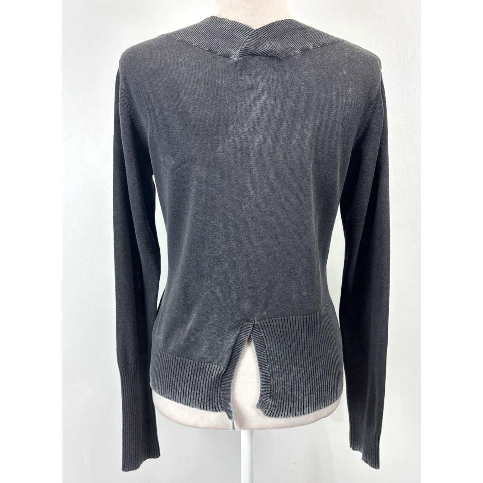 Vintage VINTAGE NOR DENMARK Linen Blend Cardigan Sweater Women's Gray V-Neck Long Sleeve Size S Regular Stretch Knit - Small Women’s Cardigan Size S / US 4 / IT 40 - 3 Thumbnail