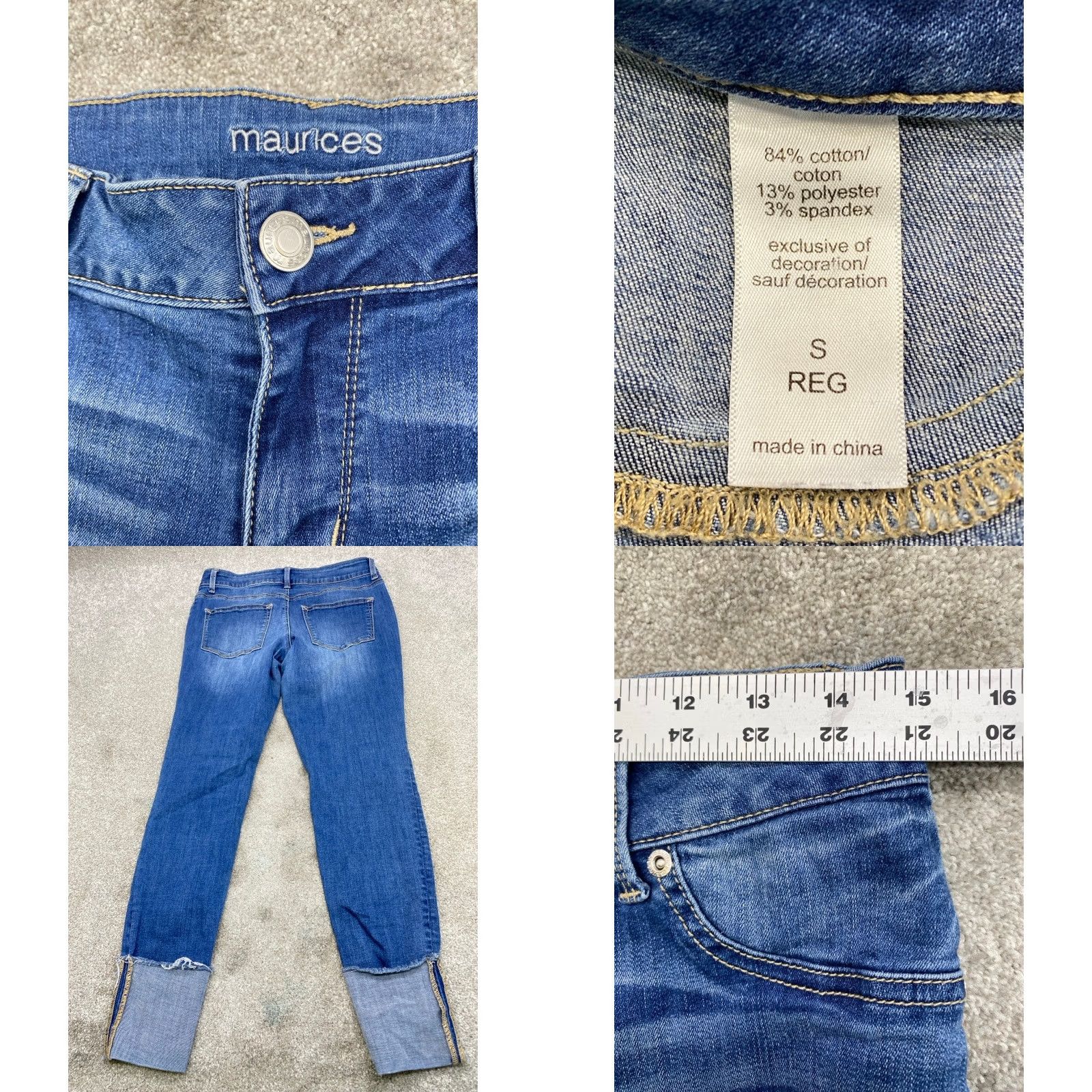 Vintage Maurices Jeans Women 28x28 Blue Denim Ankle Distressed Stretch 5925 Size 28" / US 6 / IT 42 - 8 Thumbnail