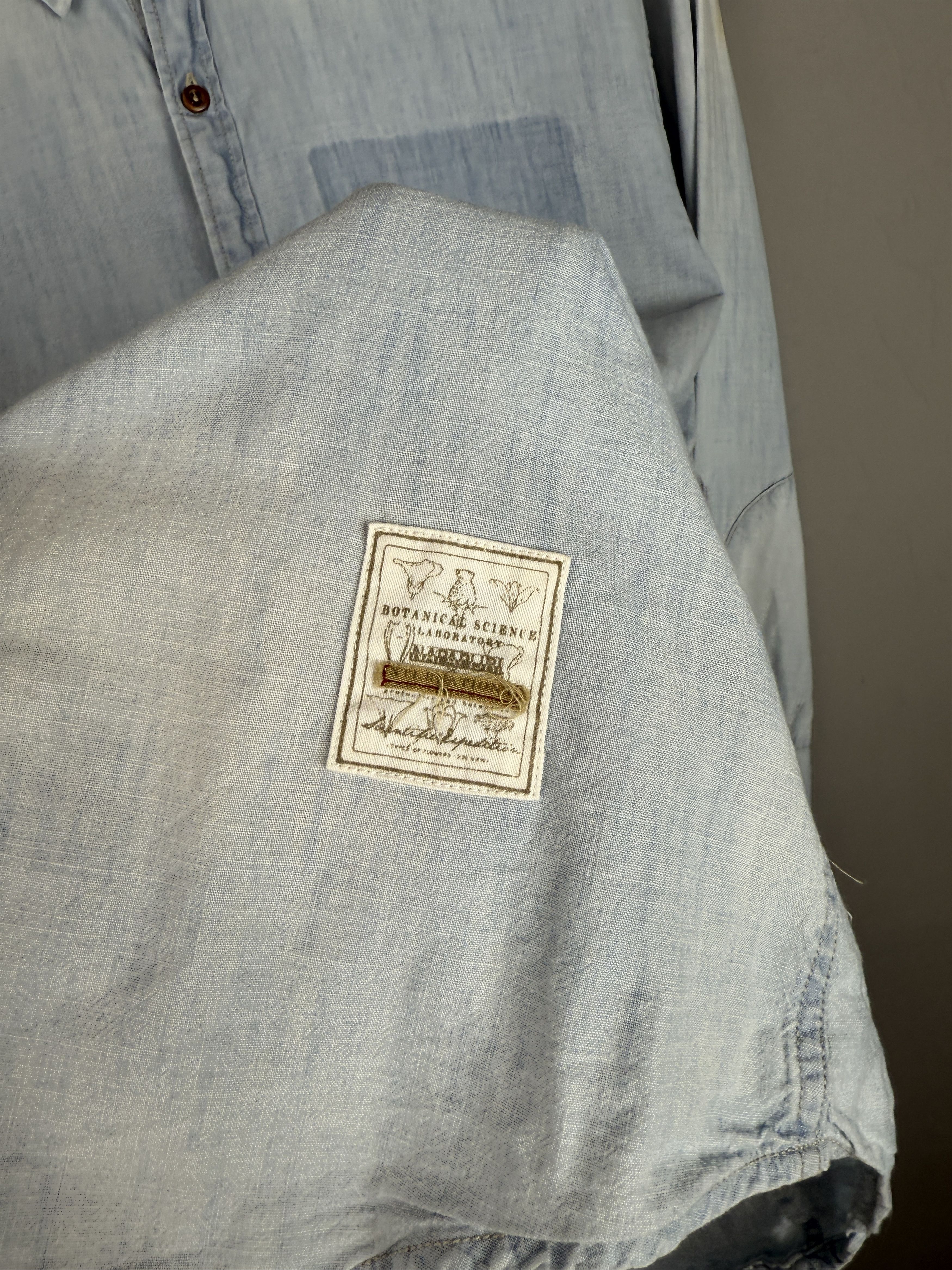 Napapijri × Vintage Napapijri Shirt Vintage Blue Long Sleeve Size US XL / EU 56 / 4 - 4 Thumbnail
