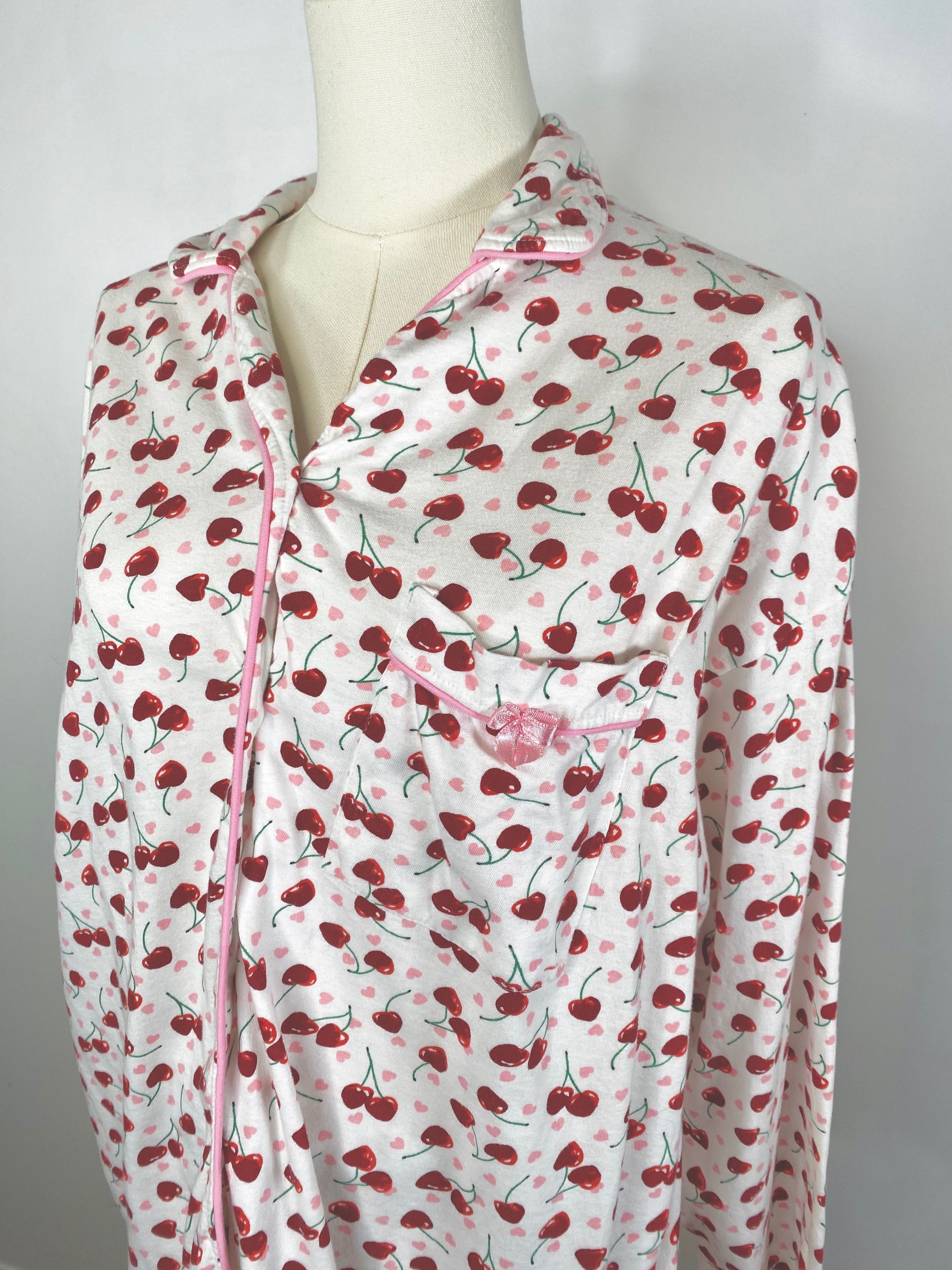 Vintage Rose De Nuit - Heart Cherry Pattern Set Size XL / US 12-14 / IT 48-50 - 1 Thumbnail